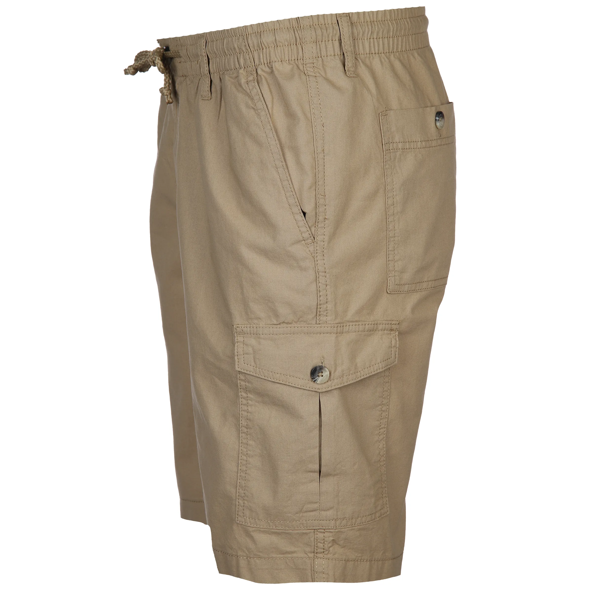 Marcel Battiston He. Cotton Sheeting Short Grau 834531 STONE 3