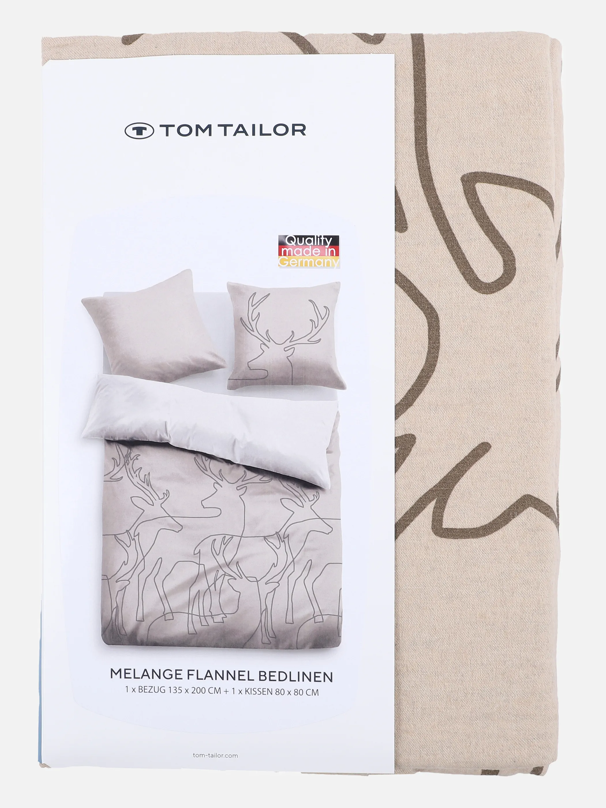 Tom Tailor Biberbettwäsche 135x200cm Grau 867639 NATUR/GRAU 3