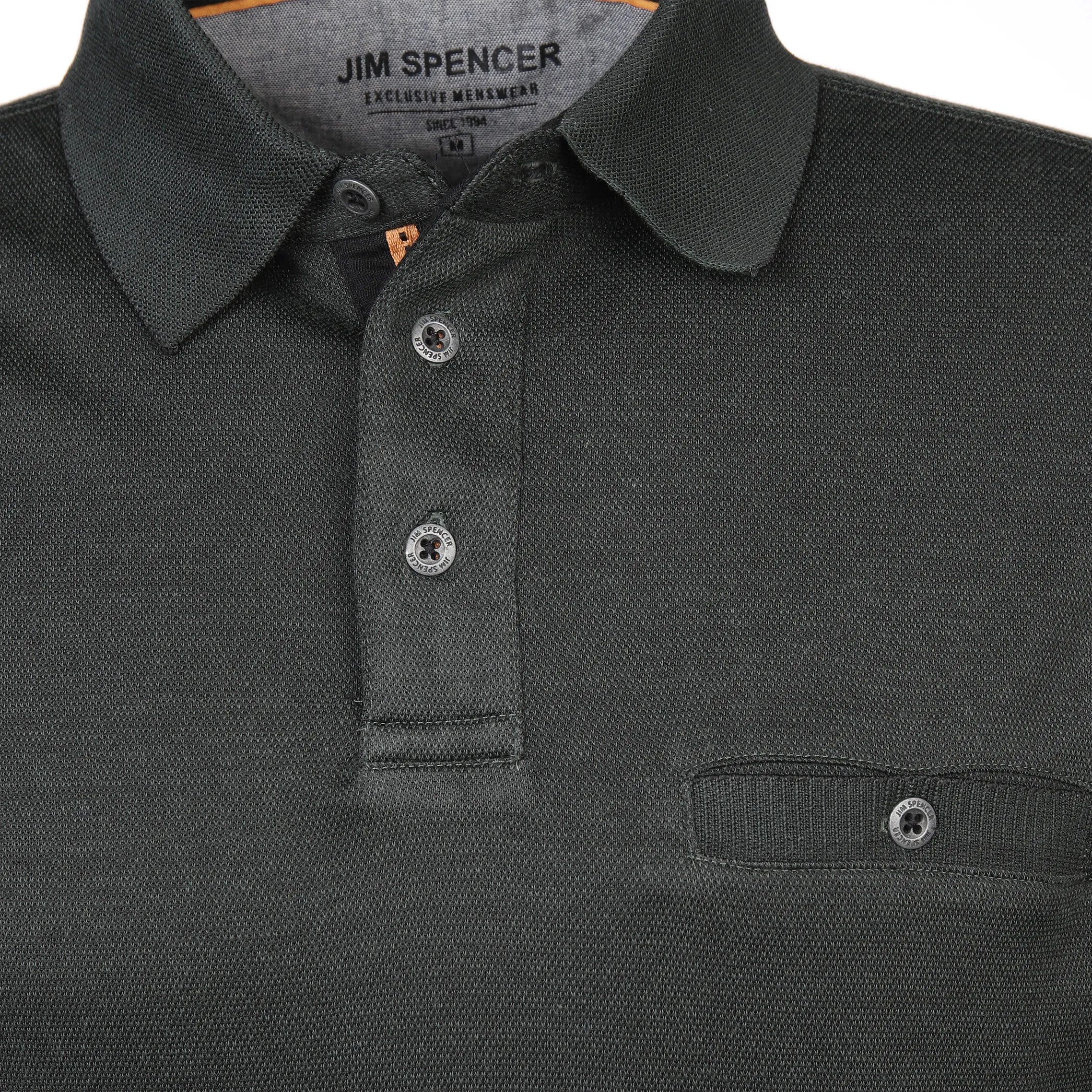 Jim Spencer He. Poloshirt 1/1 Arm Jacquard Grün 866258 DK GREEN 3