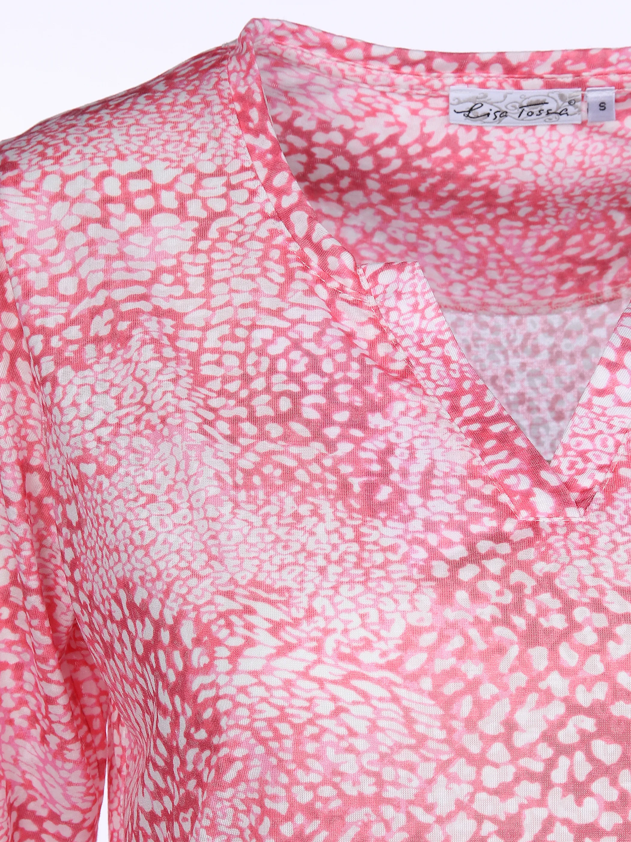 Lisa Tossa Da-Rundhals-Shirt m. Alloverpr Pink 865098 PINK GEM 3