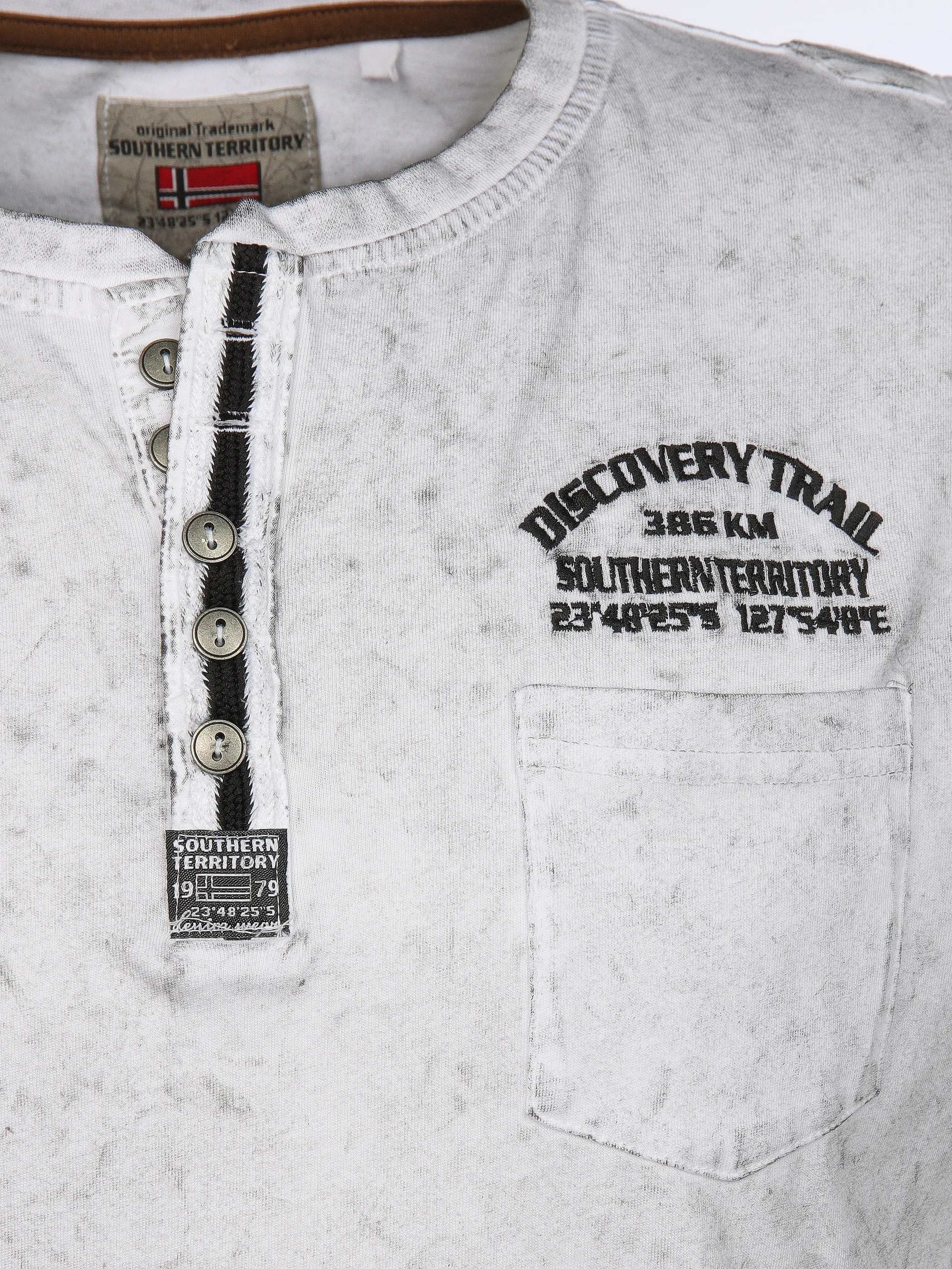 Southern Territory He. Henleyshirt 1/2 Arm washer Weiß 910643 OFFWHITE 3