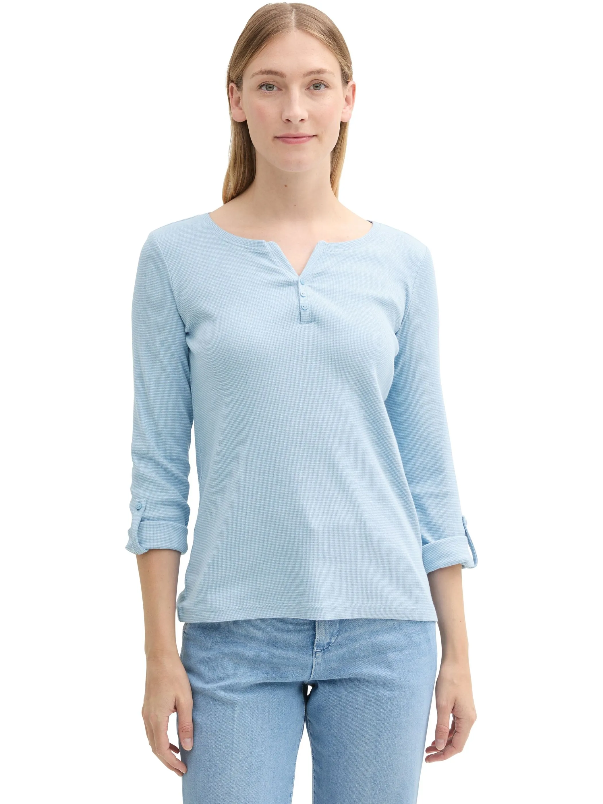 Tom Tailor 1024036 NOS shirt stripe henley Blau 845056 36483 5