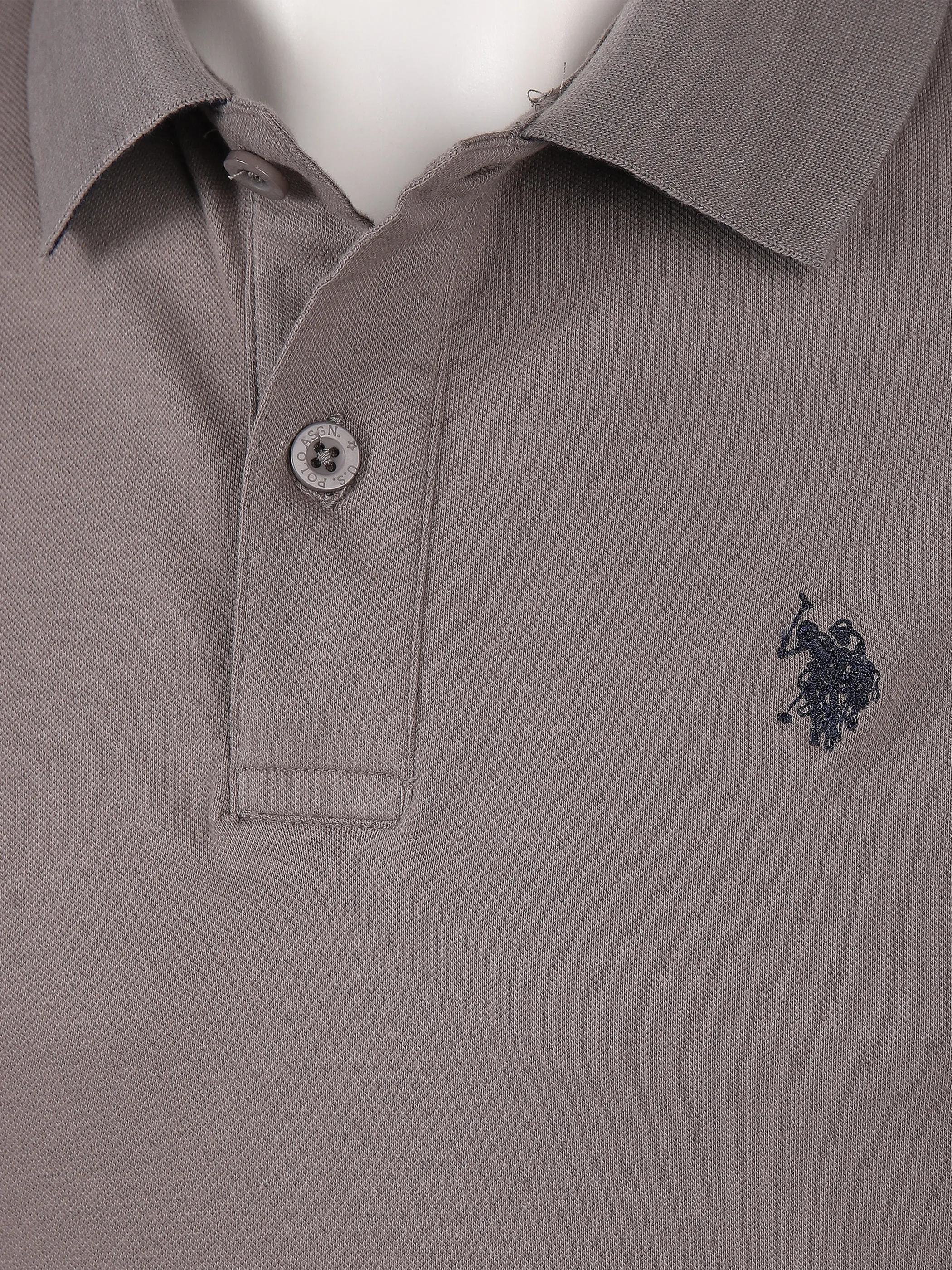 U.S. Polo Assn. He. Poloshirt 1/1 Arm Stick Grau 844684 STEEL GREY 3