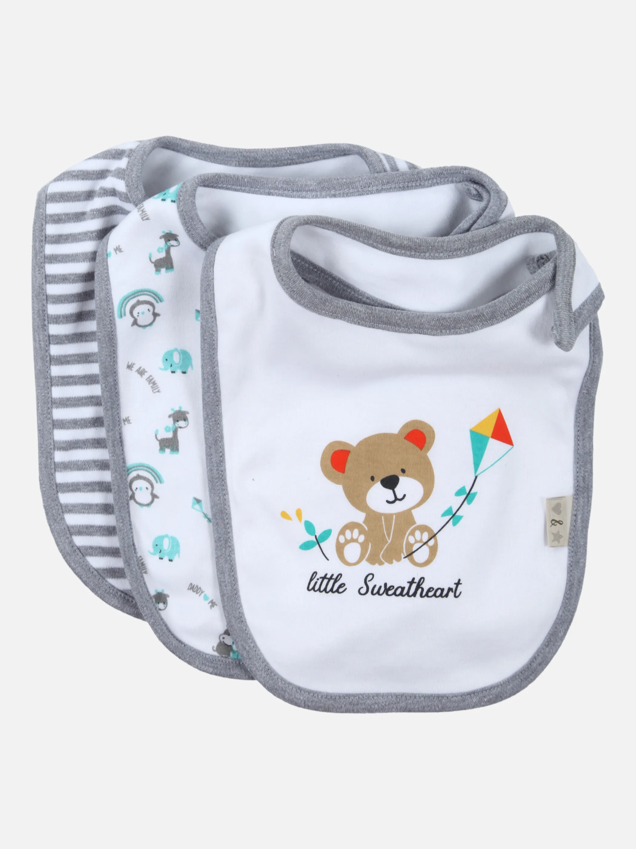 Lilly&Fynn BU Lätzchen 3er Pack Grau 838855 GRAU 1