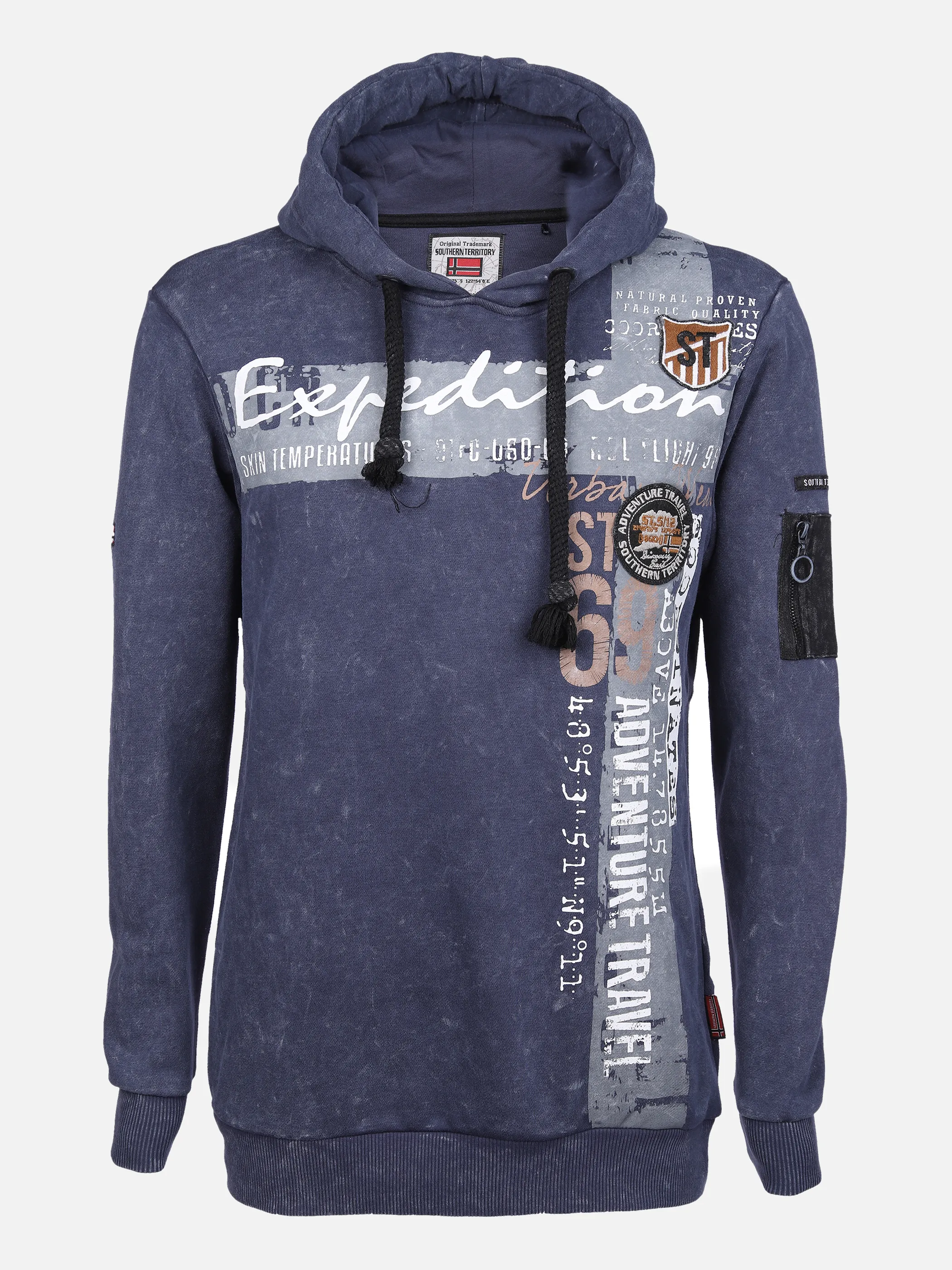 Southern Territory He. Kapuzensweatshirt Druck Blau 861744 JEANS 1