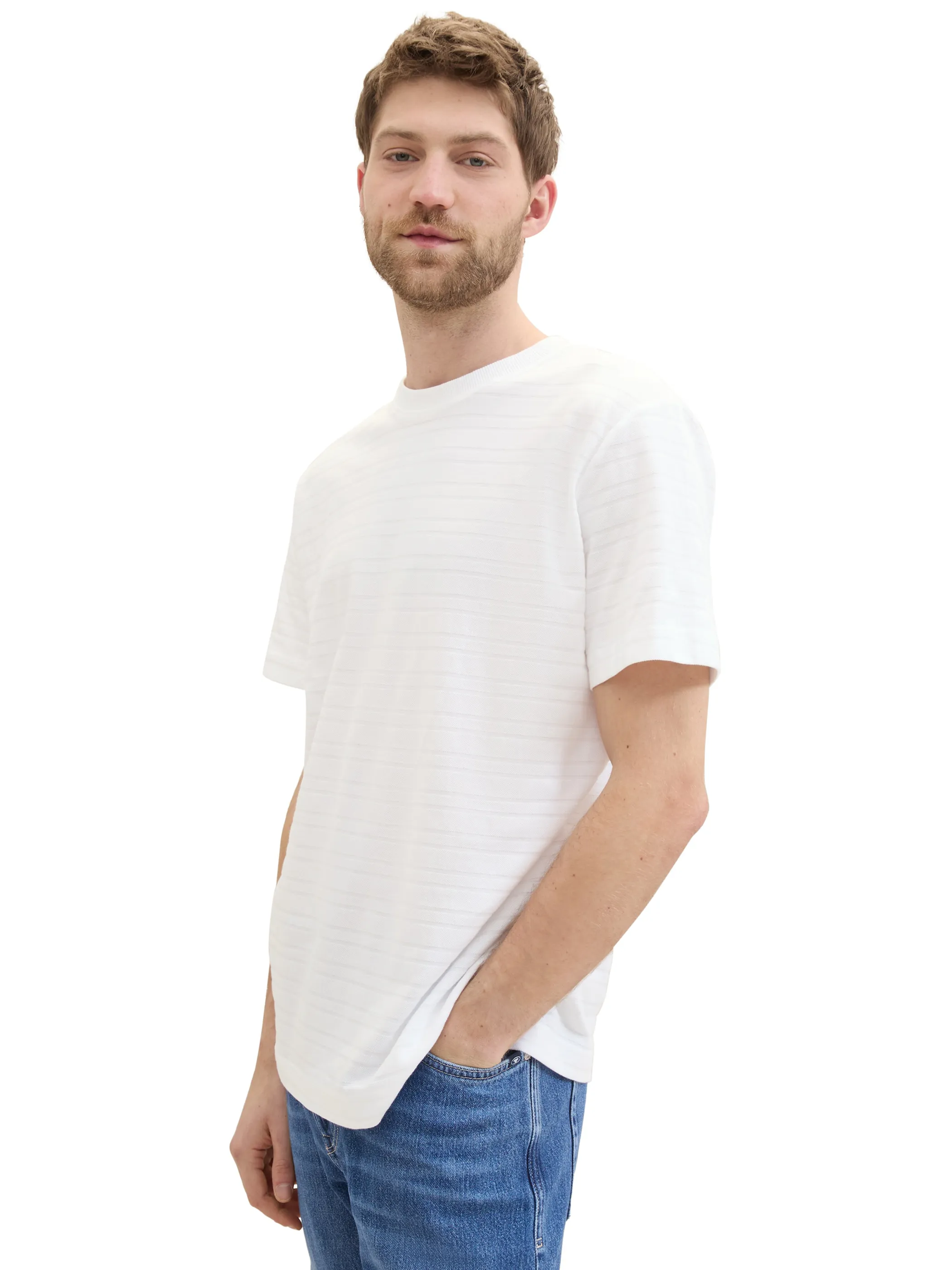 Tom Tailor 1042131 structured t-shirt Weiß 895628 20000 5