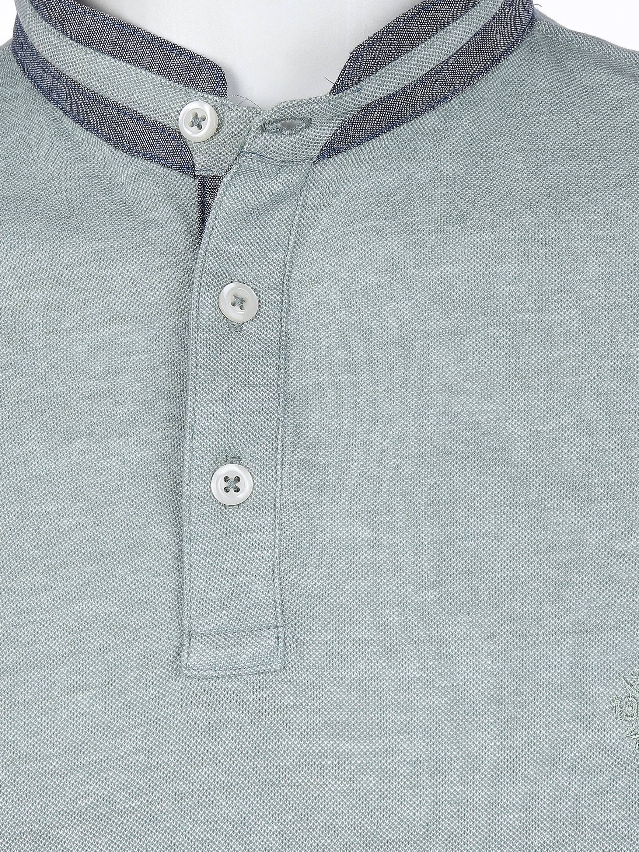 Jim Spencer He. Henleyshirt 1/2 Arm pique Grün 862101 OLIVE MEL 3 Jim Spencer He. Henleyshirt 1/2 Arm pique Grün 862101 OLIVE MEL 3