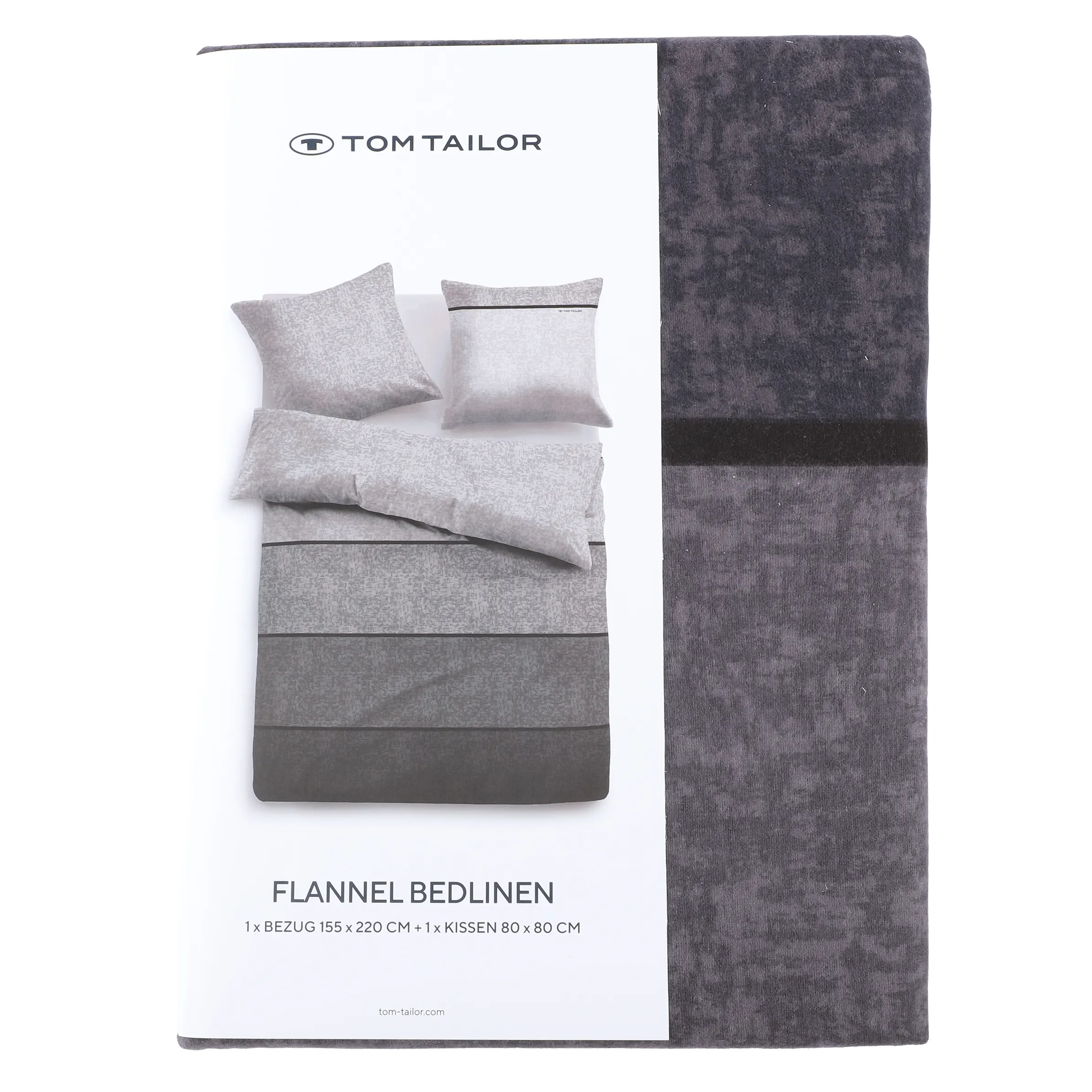 Tom Tailor Flanellbettwäsche Blockstreife Grau 881593 GRAU 2