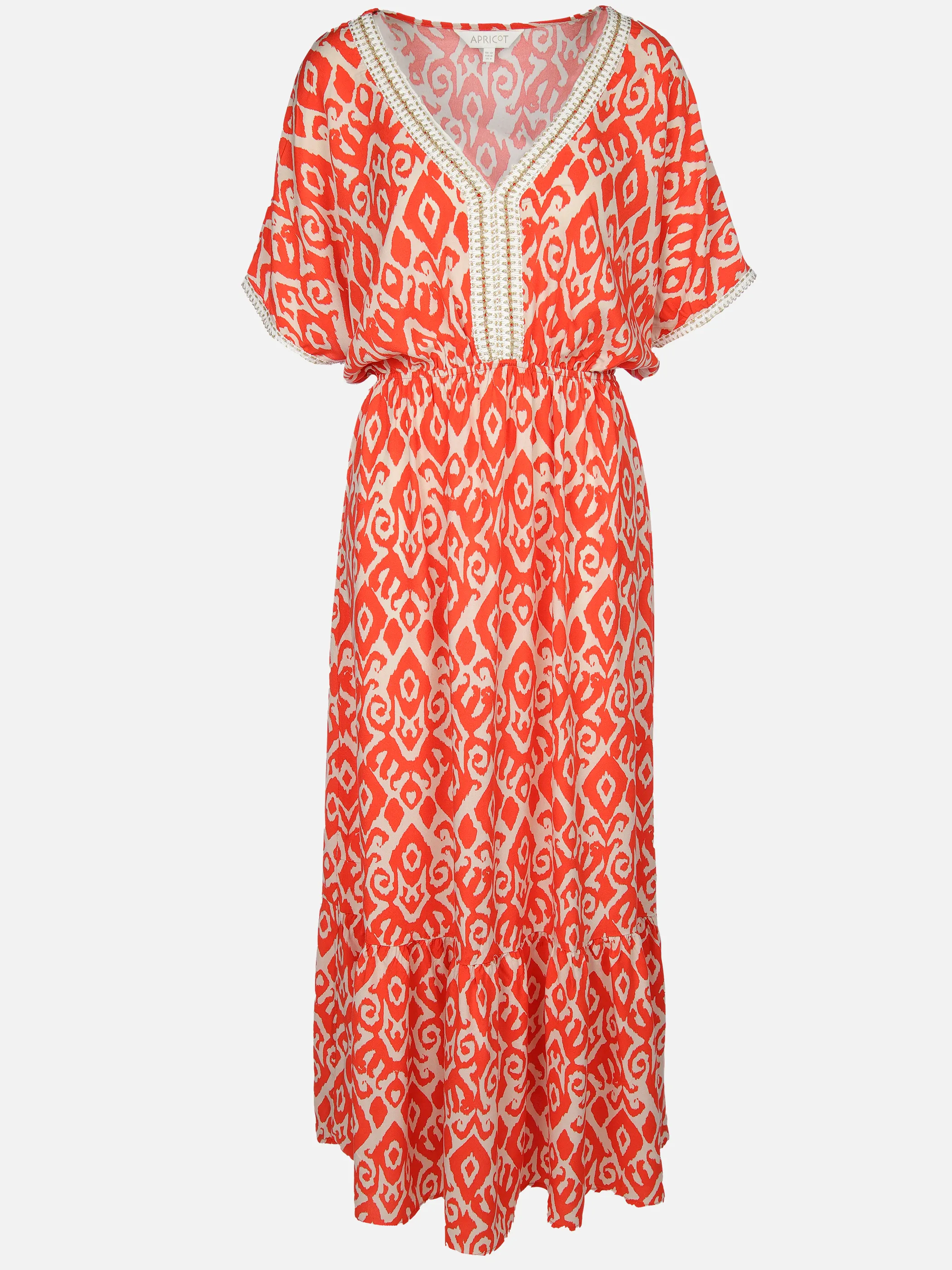 Apricot 968165 Apricot Ikat Mono Swirl Shimmer Dress Orange 918380 ORA 1