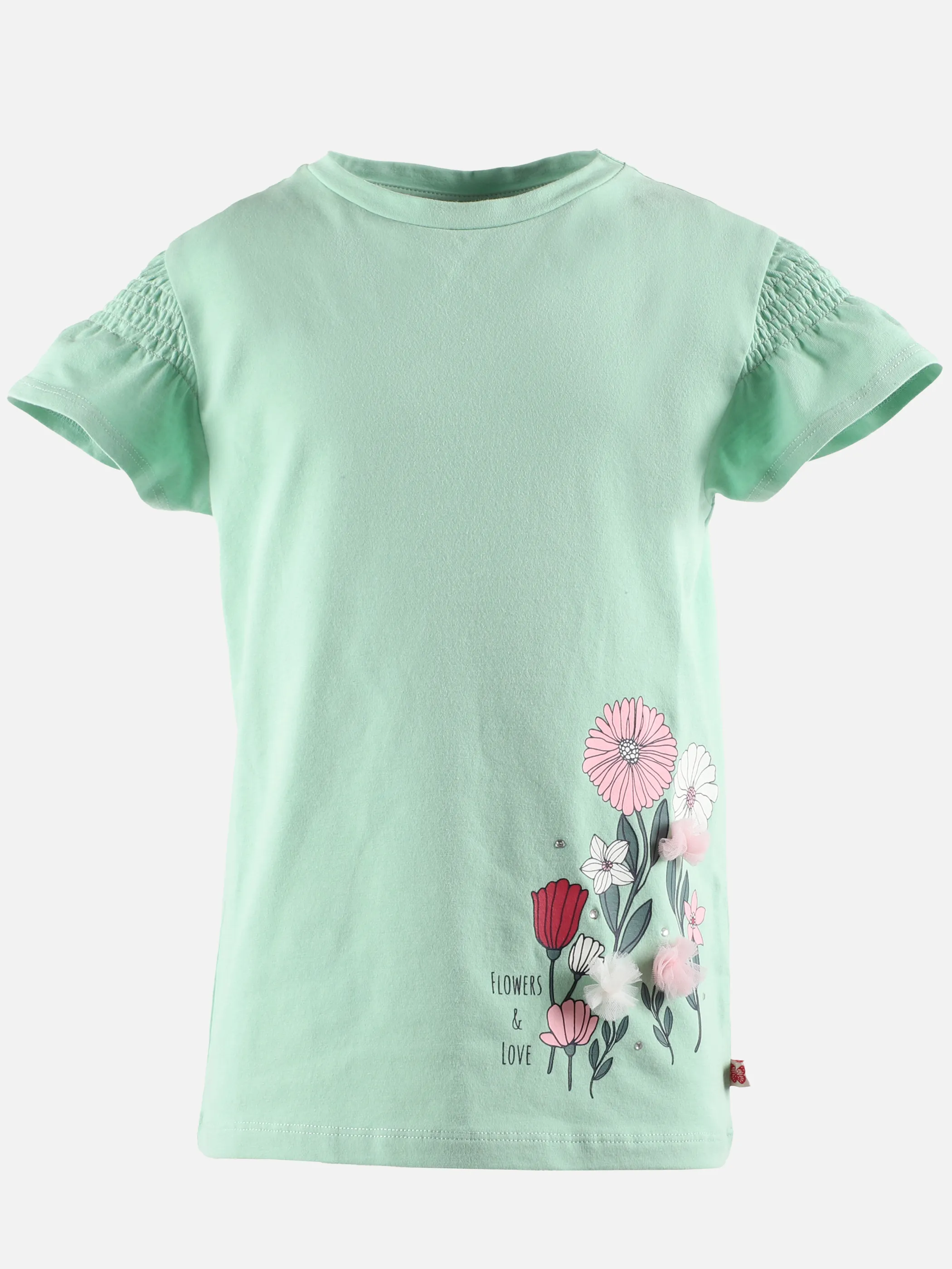 Stop + Go KM T-Shirt mit Blumen Applikation in grün Grün 891603 GRÜN 1