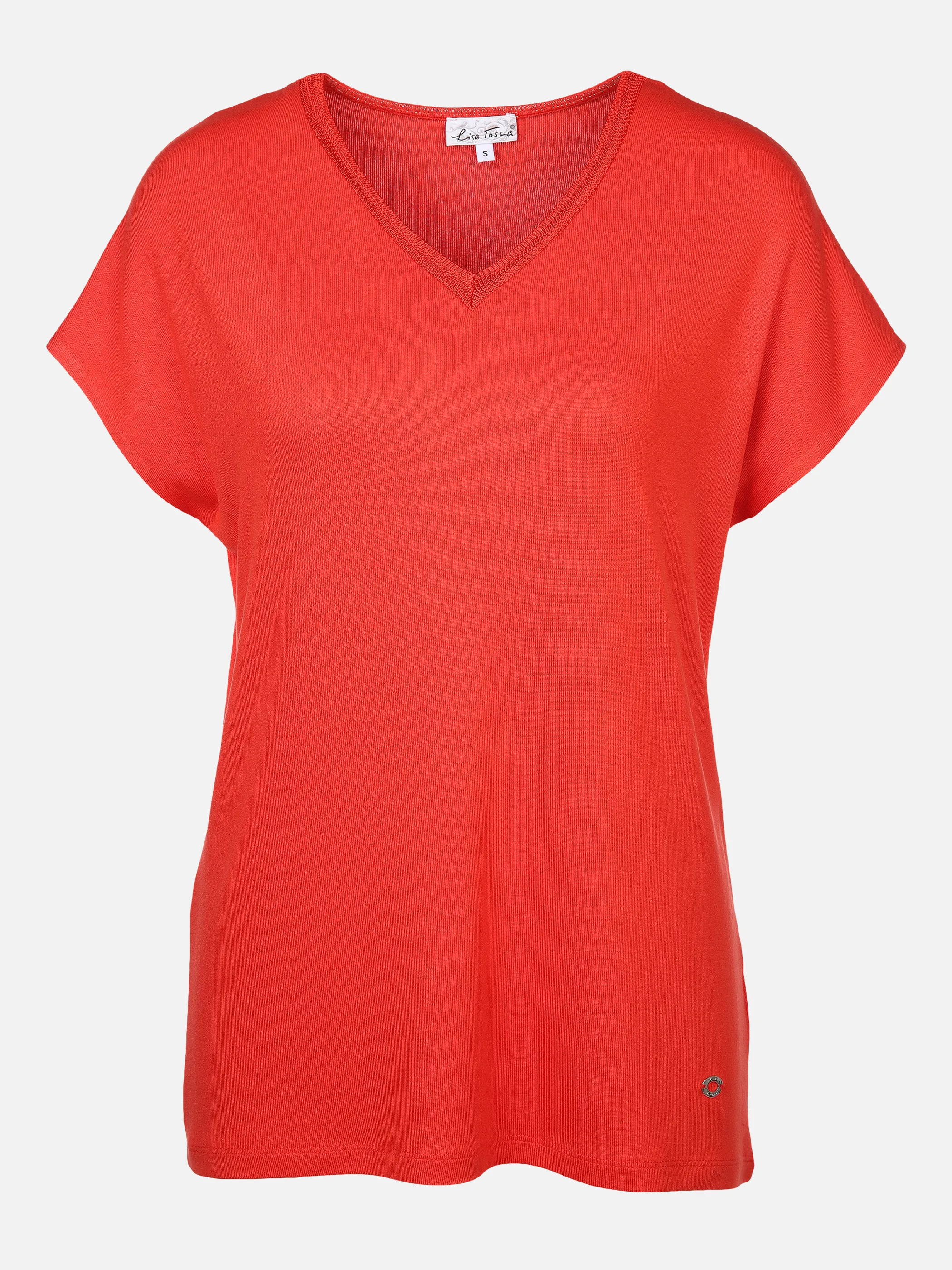 Lisa Tossa Da-T-Shirt m.V-Ausschnitt Rot 877642 FEUERROT 1 Lisa Tossa Da-T-Shirt m.V-Ausschnitt Rot 877642 FEUERROT 1
