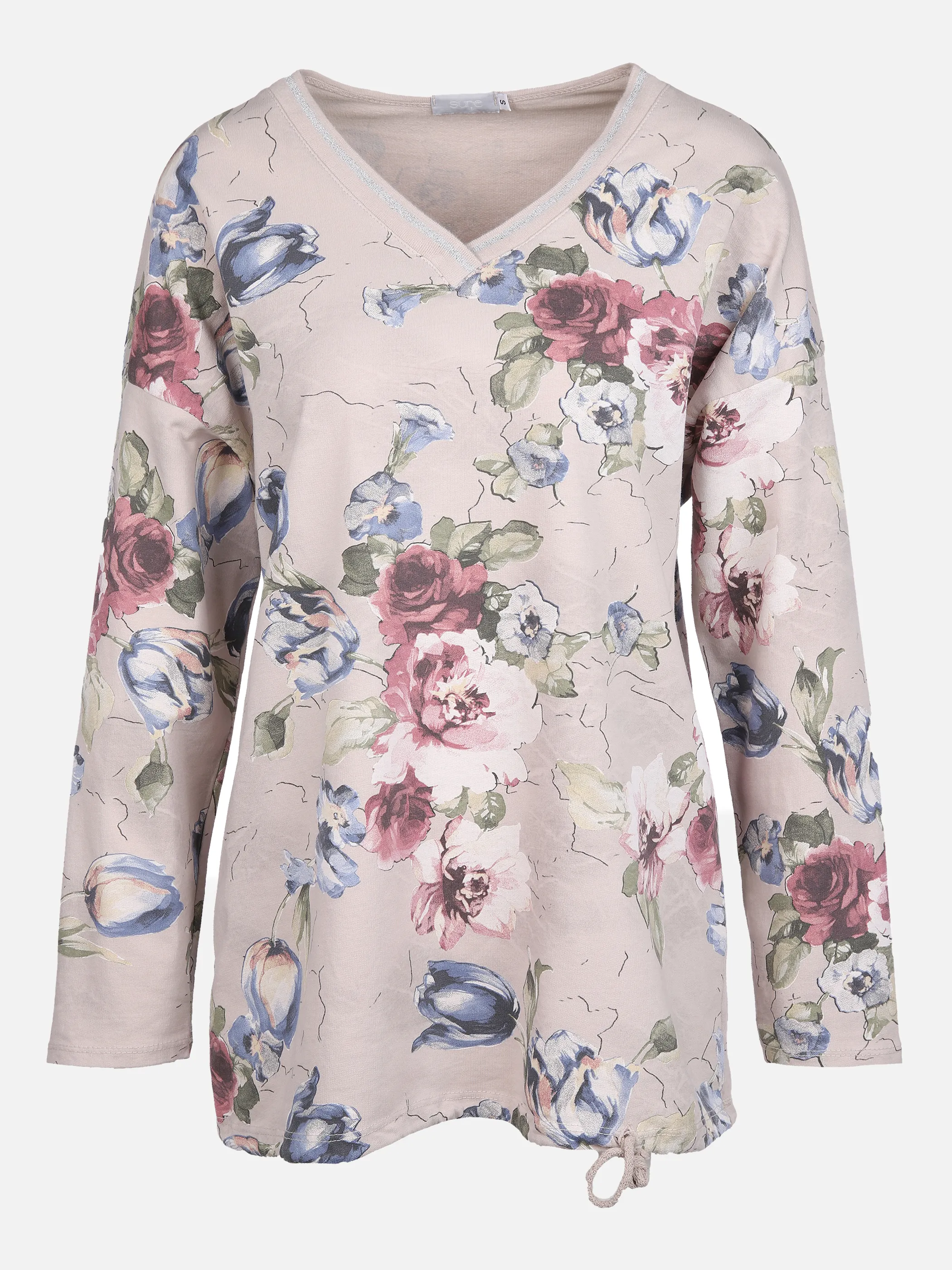 Sure Da-Shirt m. Blumenprint Braun 862773 BEIGE 1 Sure Da-Shirt m. Blumenprint Braun 862773 BEIGE 1