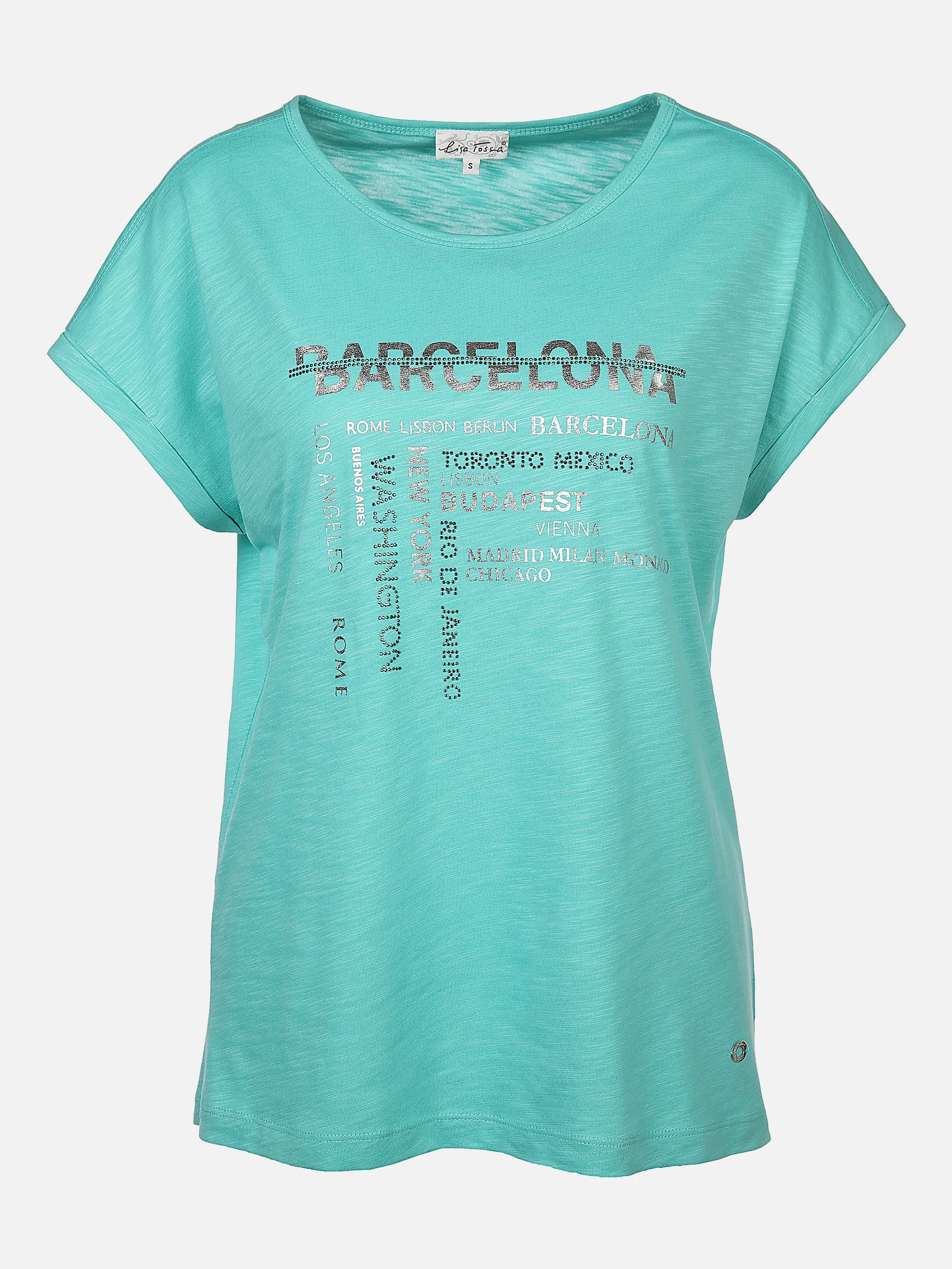 Lisa Tossa Da-T-Shirt m. Frontartwork Türkis 877578 DK AQUA 1 Lisa Tossa Da-T-Shirt m. Frontartwork Türkis 877578 DK AQUA 1
