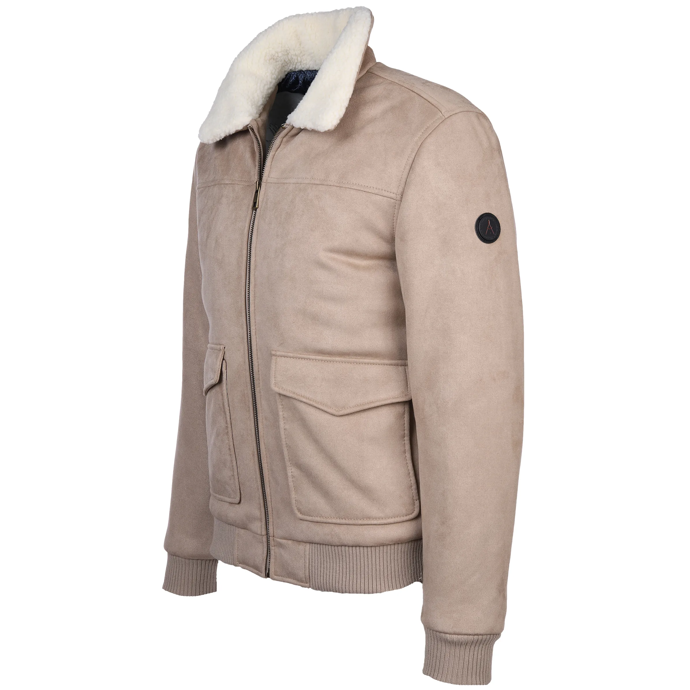 Jim Spencer He. Blouson microsuede Silber 887893 STONE 3