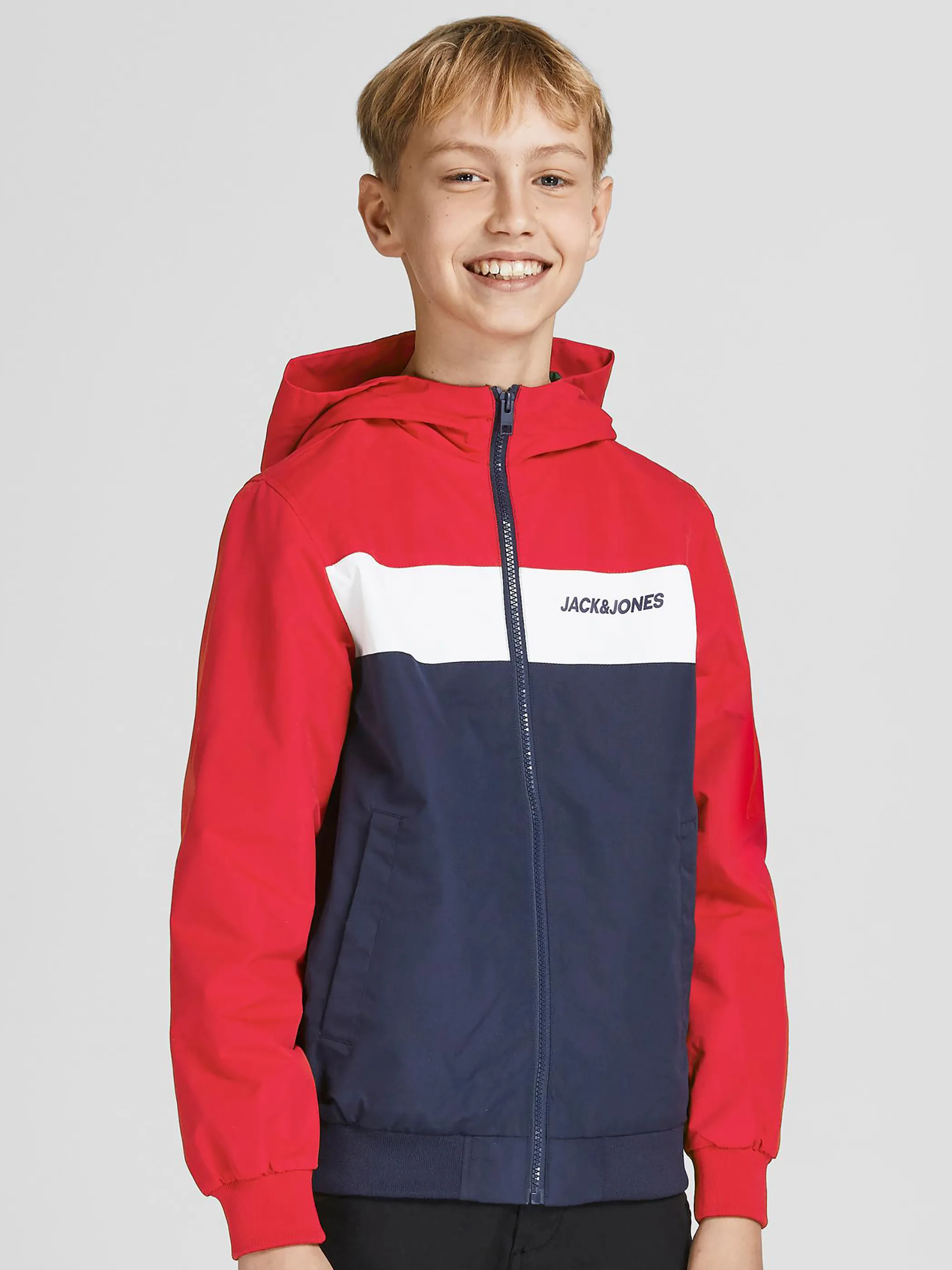 Jack&Jones Junior 12200453 JJERUSH BLOCKING  HOO Rot 872350 229136001 3