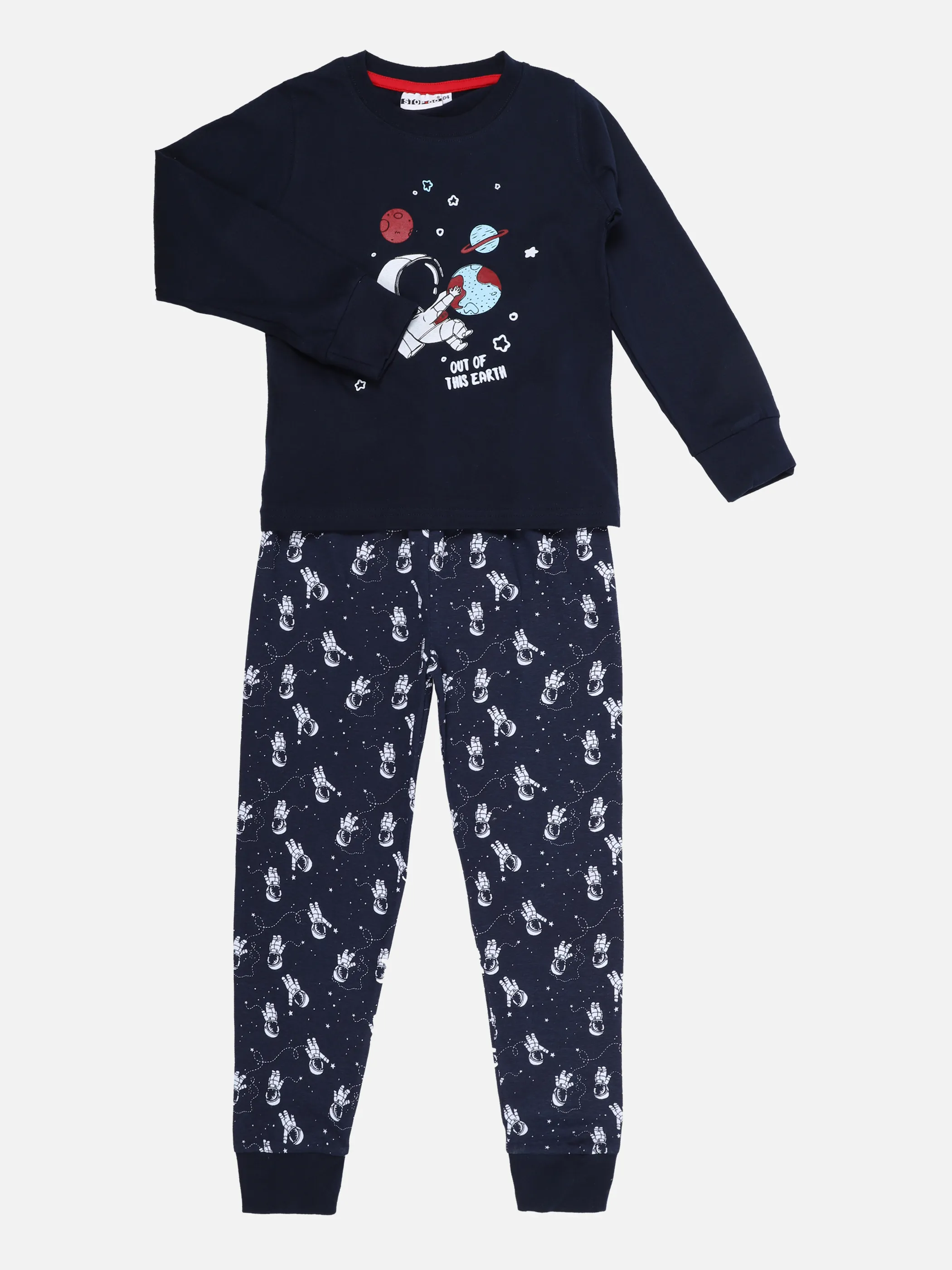 Stop + Go Kn. Pyjama lang Set mit Blau 857951 NAVY 1 Stop + Go Kn. Pyjama lang Set mit Blau 857951 NAVY 1