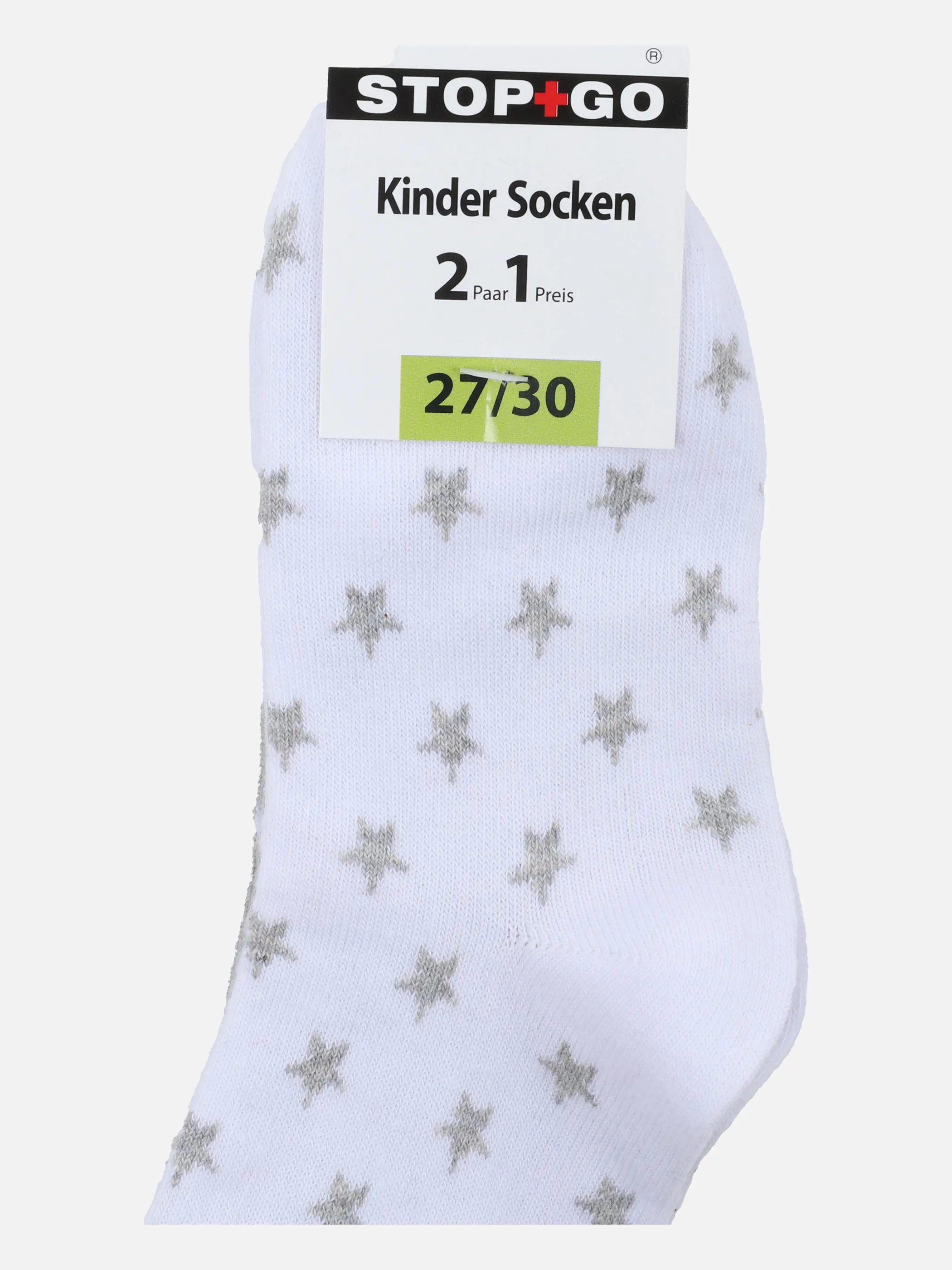 Stop + Go Md-Socken 2er Pack Weiß 853477 WEIß/GRAU 3