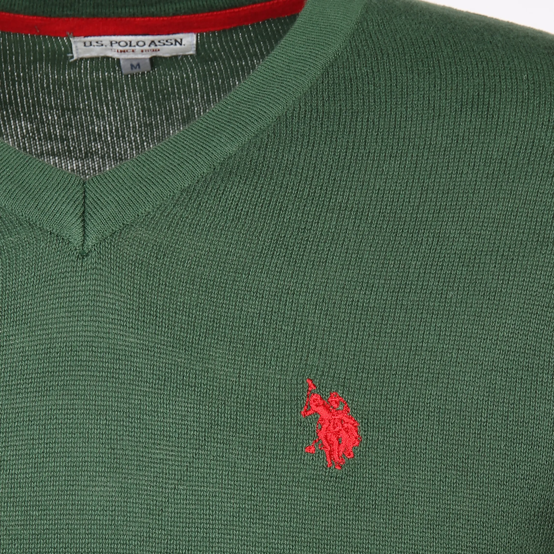 U.S. Polo Assn. He. Pullover V-Ausschnitt Grün 889560 GRÜN 3