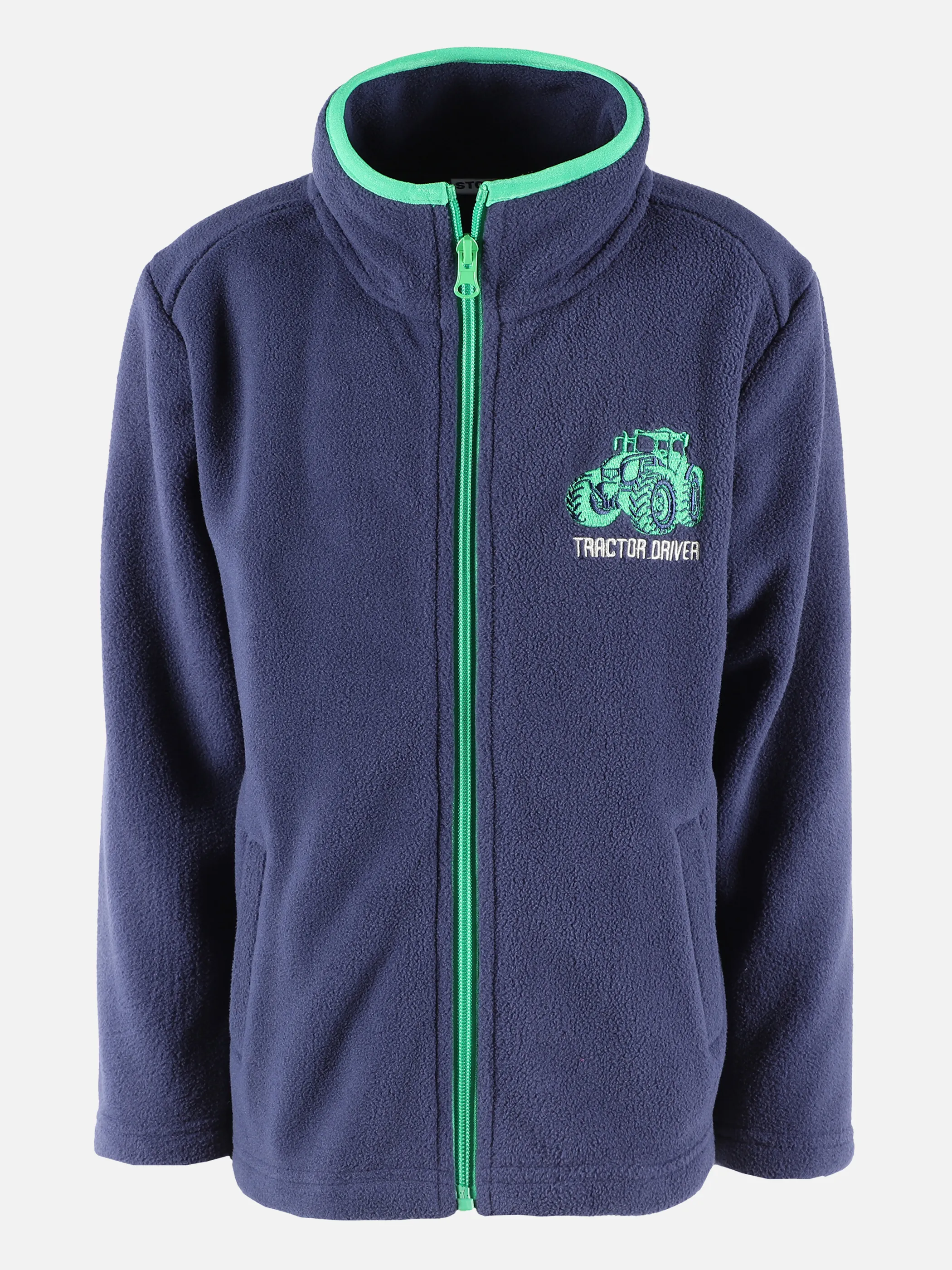 Stop + Go KJ Fleece Jacke in navy mit Traktor Druck Blau 881601 NAVY 1 Stop + Go KJ Fleece Jacke in navy mit Traktor Druck Blau 881601 NAVY 1