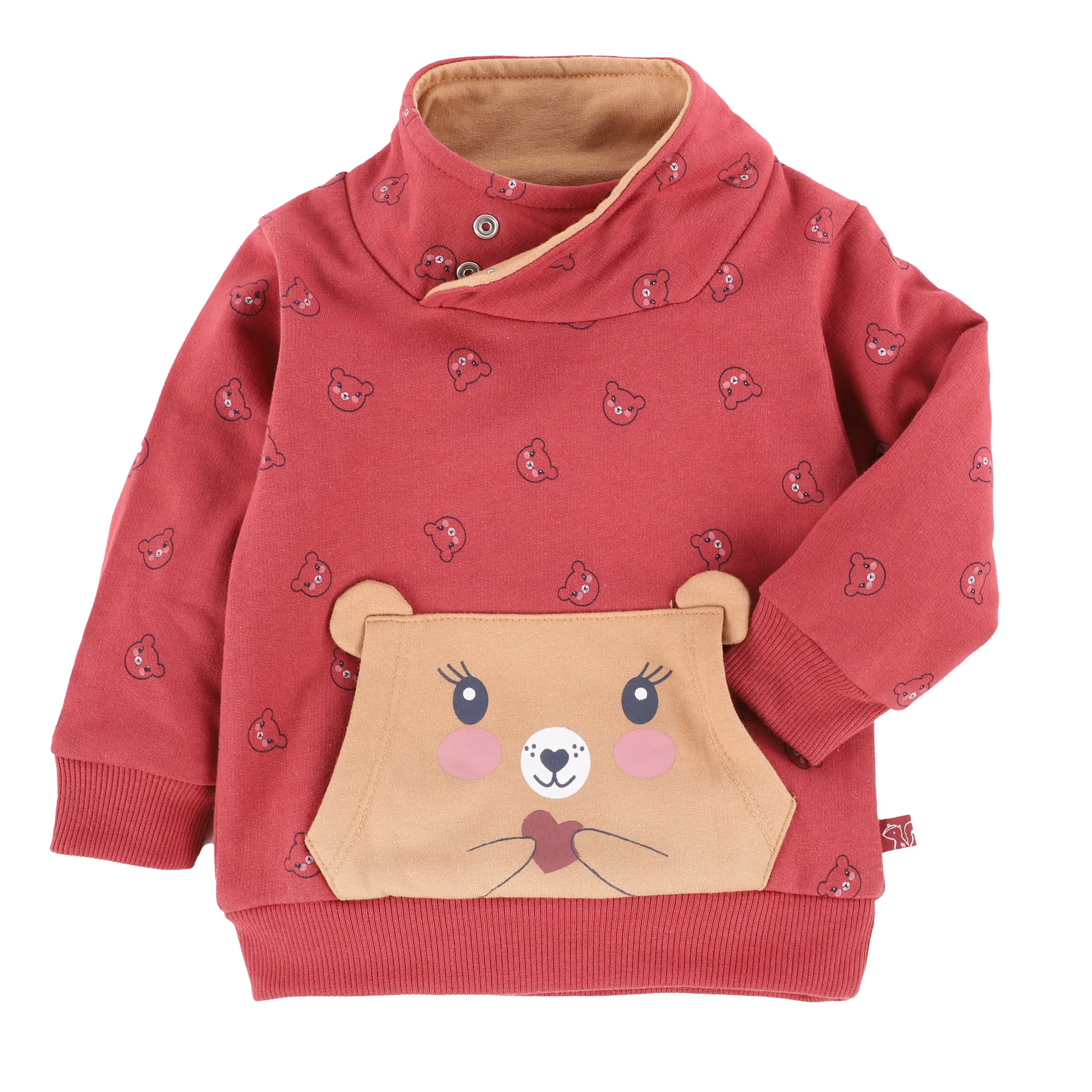 Bubble Gum BM Sweatshirt mit Schalkragen in bordeaux und Rot 884948 BORDEAUX 1