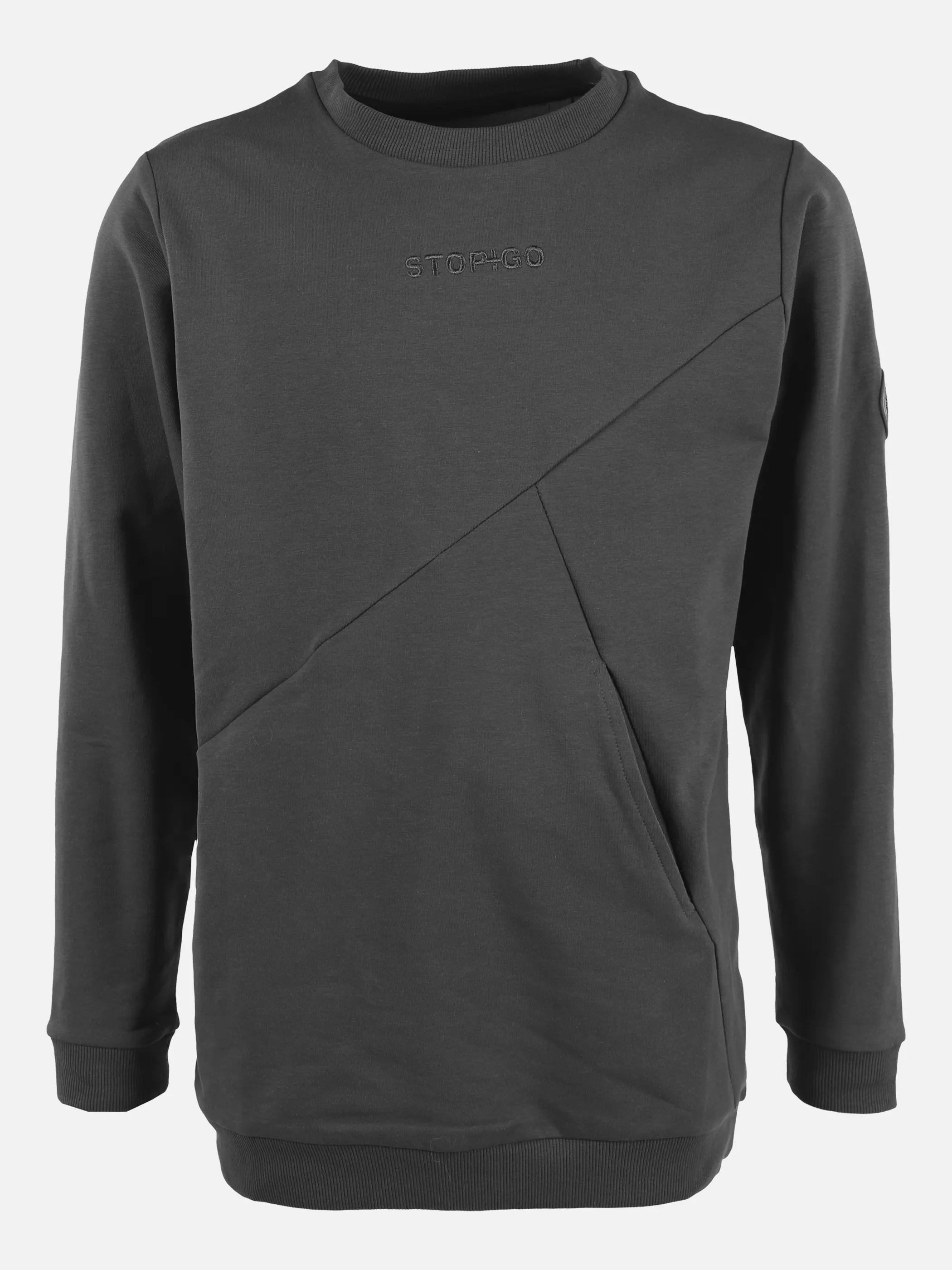 Stop + Go JJ Sweatshirt mit kleinem Frontdruck Grau 875616 ANTHRA1 1