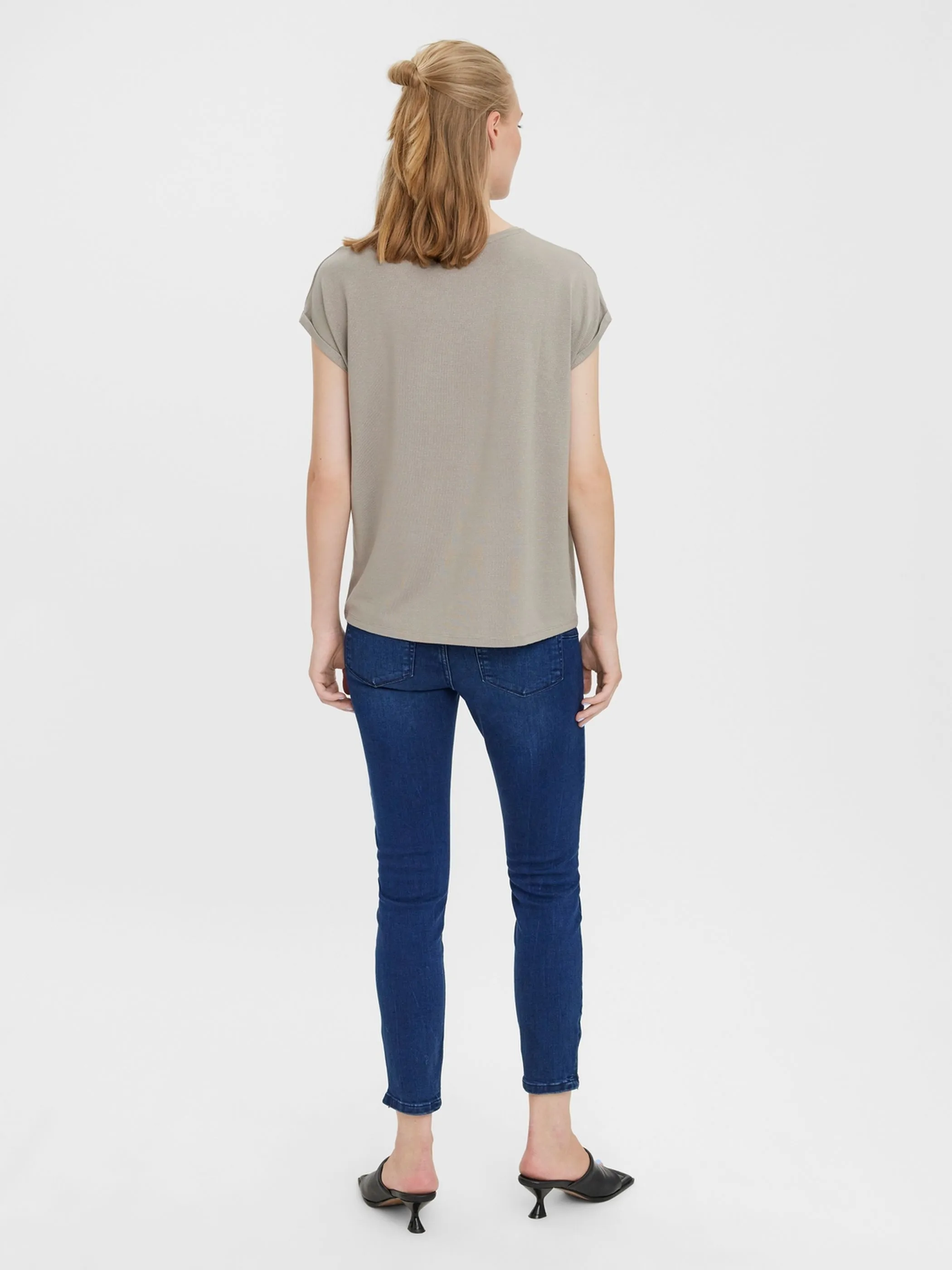 Vero Moda 10250488 VMLAVA PLAIN SS TOP L Grau 852566 271175002 2