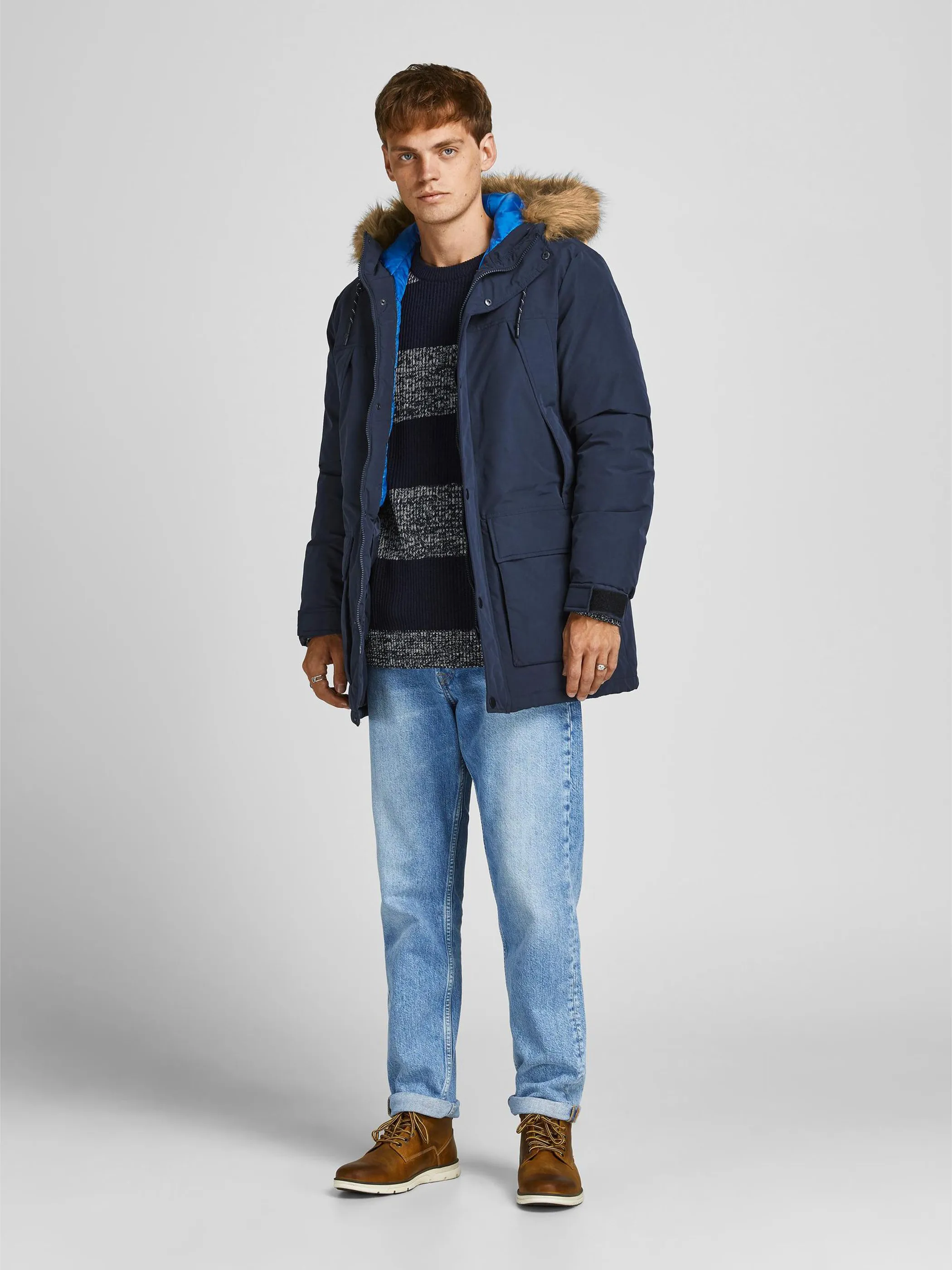 Jack Jones 12190042 JJSUPER PARKA Blau 854385 175876 3