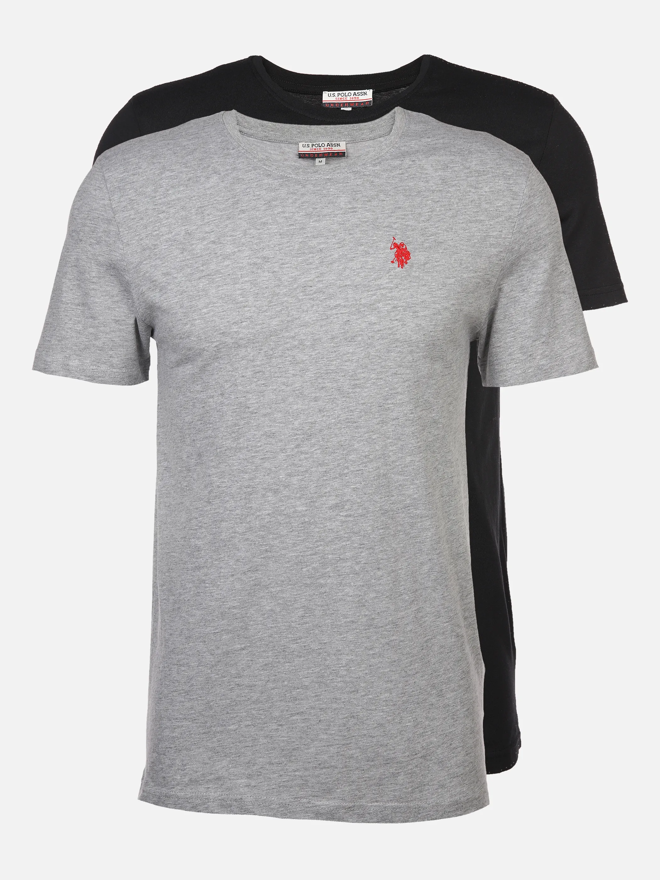 U.S. Polo Assn. He. T-Shirt 1/2 Arm 2er Pack Grau 881274 GRAU 1