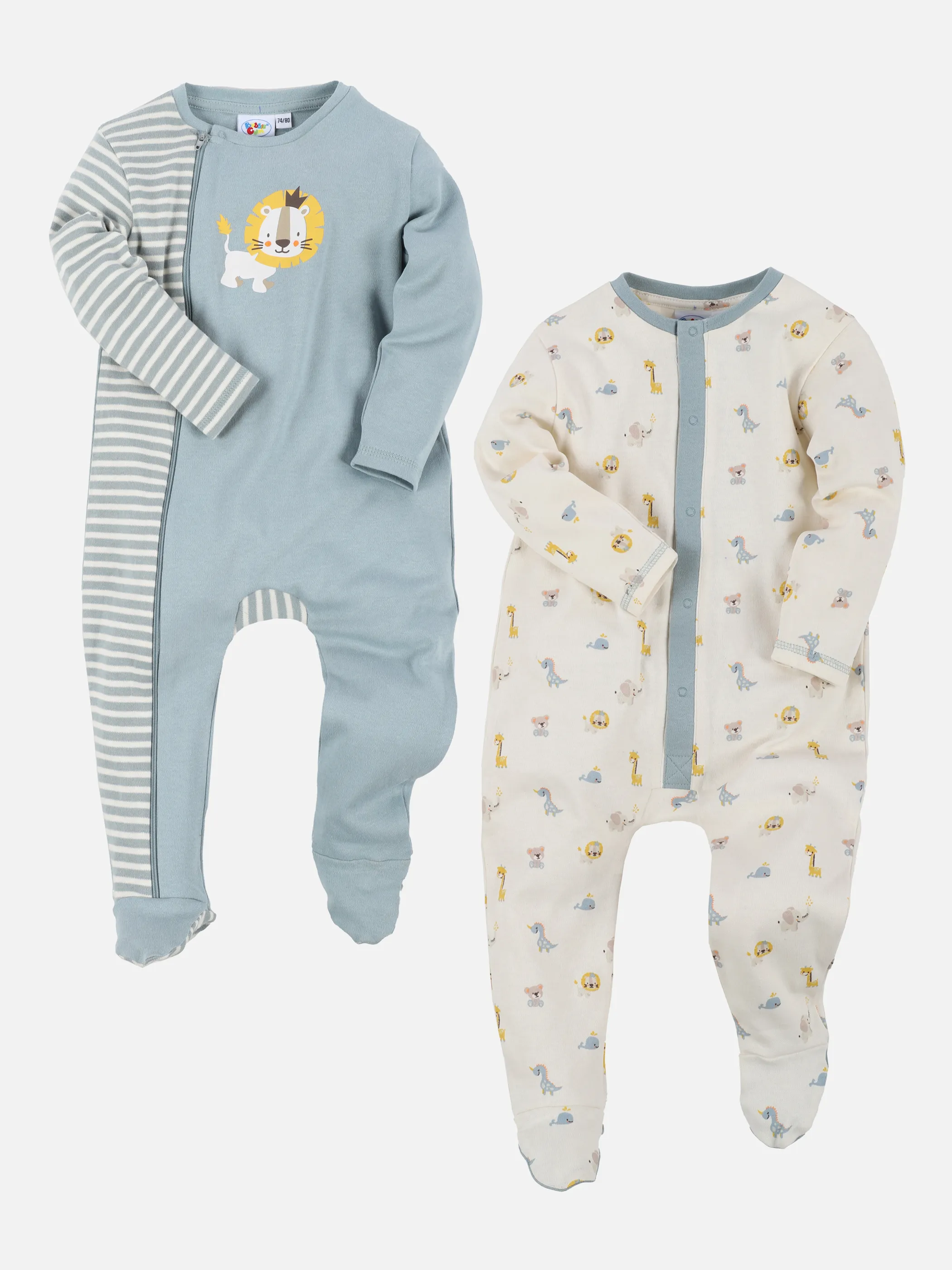 Bubble Gum BB Pyjama 2er Set mit Fuß Weiß 871284 SALBEI 1