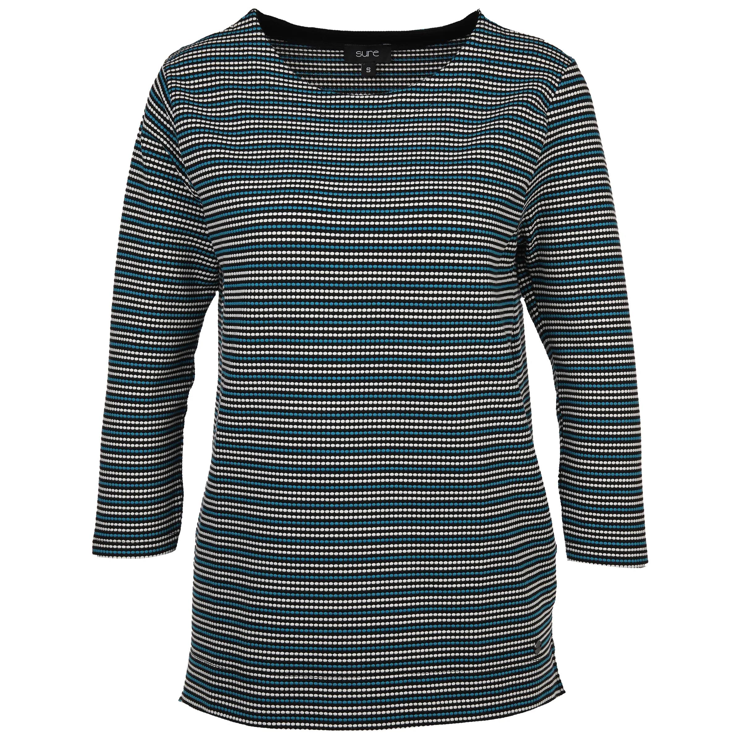 Sure Da-Jaquard Shirt m. 3/4 Arm Blau 880489 SCHW/OF/BL 1 Sure Da-Jaquard Shirt m. 3/4 Arm Blau 880489 SCHW/OF/BL 1