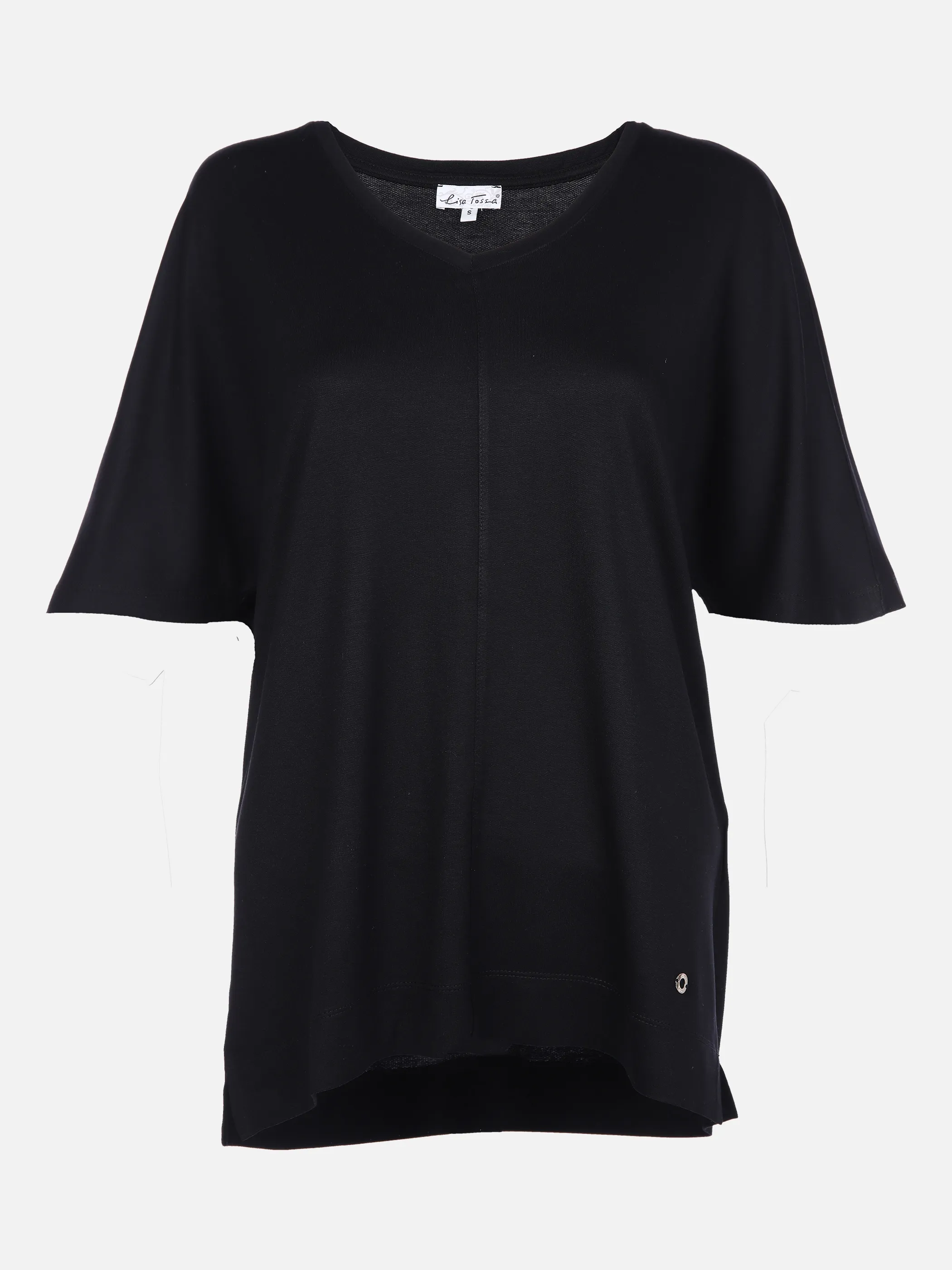 Lisa Tossa Da-T-Shirt m. V-Ausschnitt Schwarz 866116 SCHWARZ 1 Lisa Tossa Da-T-Shirt m. V-Ausschnitt Schwarz 866116 SCHWARZ 1