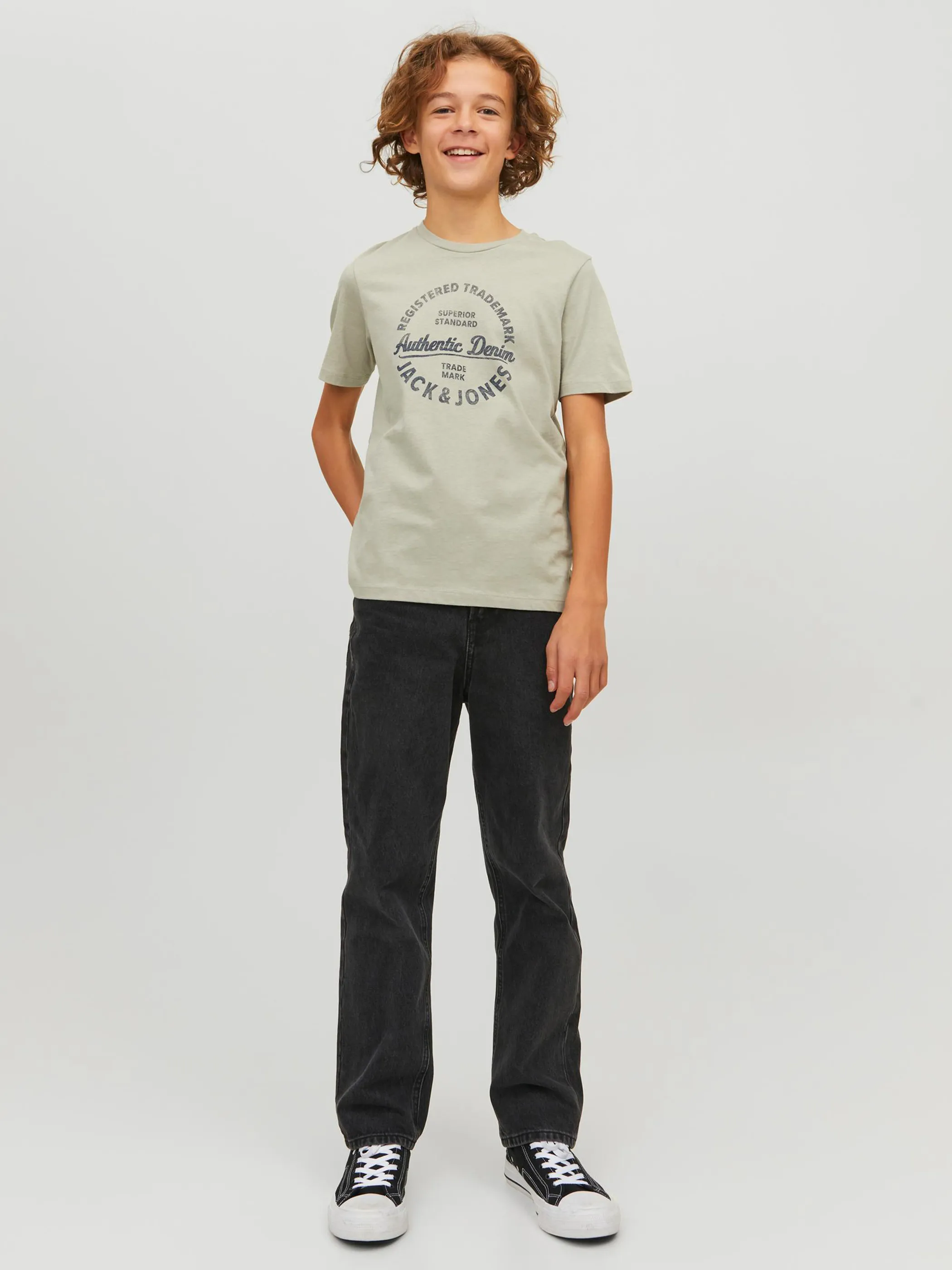 Jack&Jones Junior 12212308 JJEJEANS TEE SS O-NEC Grau 872352 176625 4