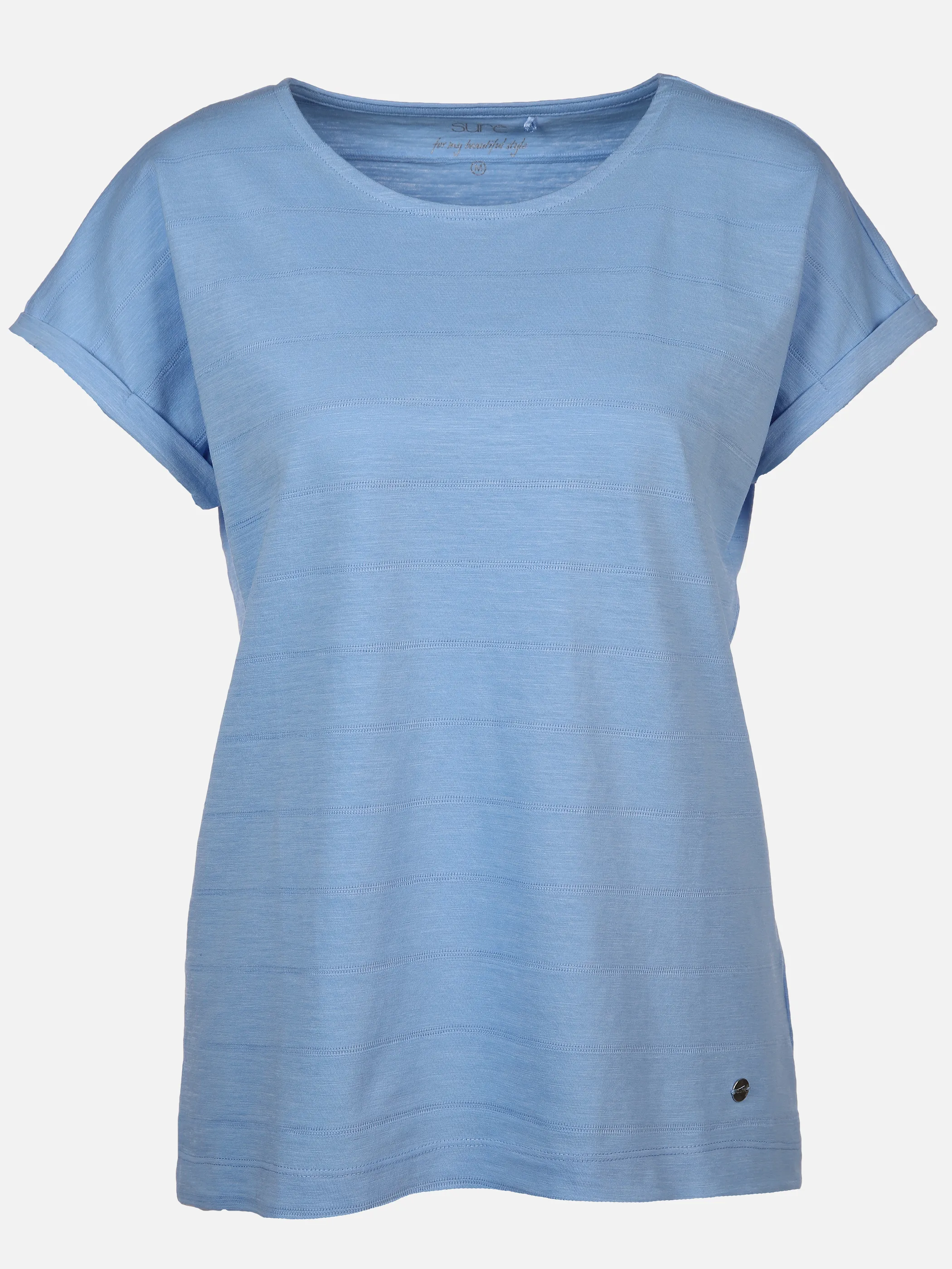 Sure Da-Struktur-T-Shirt Blau 889316 CORNFLOWER 1