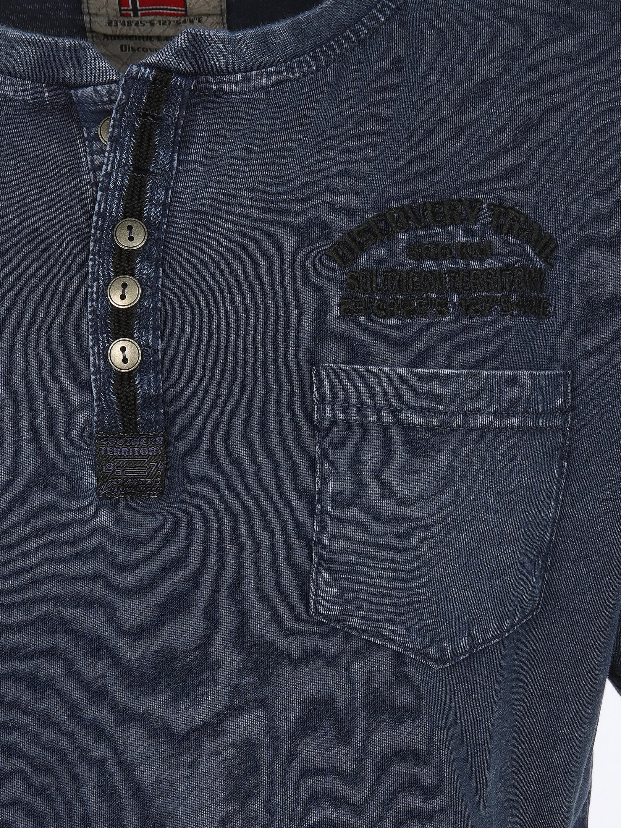 Southern Territory He. Henleyshirt 1/2 Arm washer Blau 905108 NAVY 3