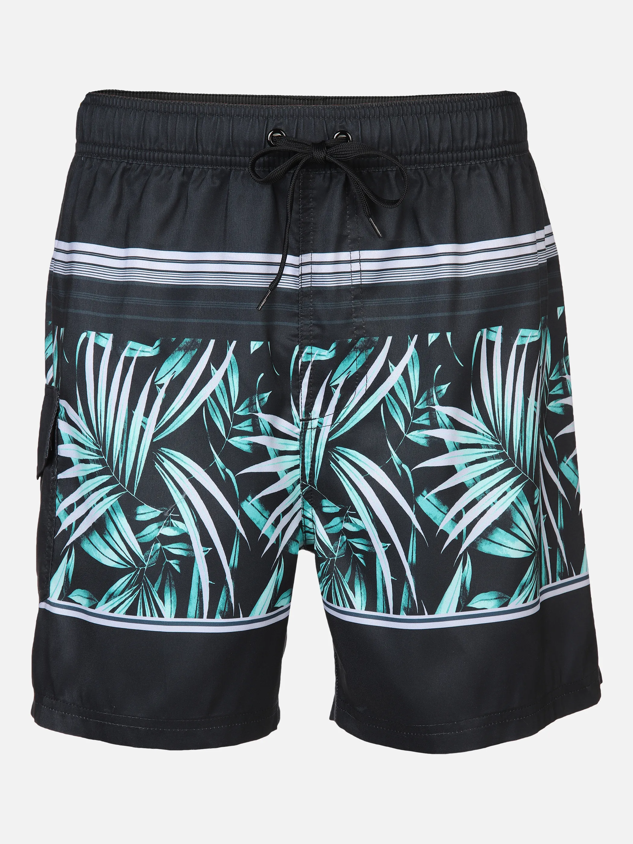 Grinario Sports He-Badeshorts mit Druck Schwarz 876931 BLACK/GREE 1 Grinario Sports He-Badeshorts mit Druck Schwarz 876931 BLACK/GREE 1