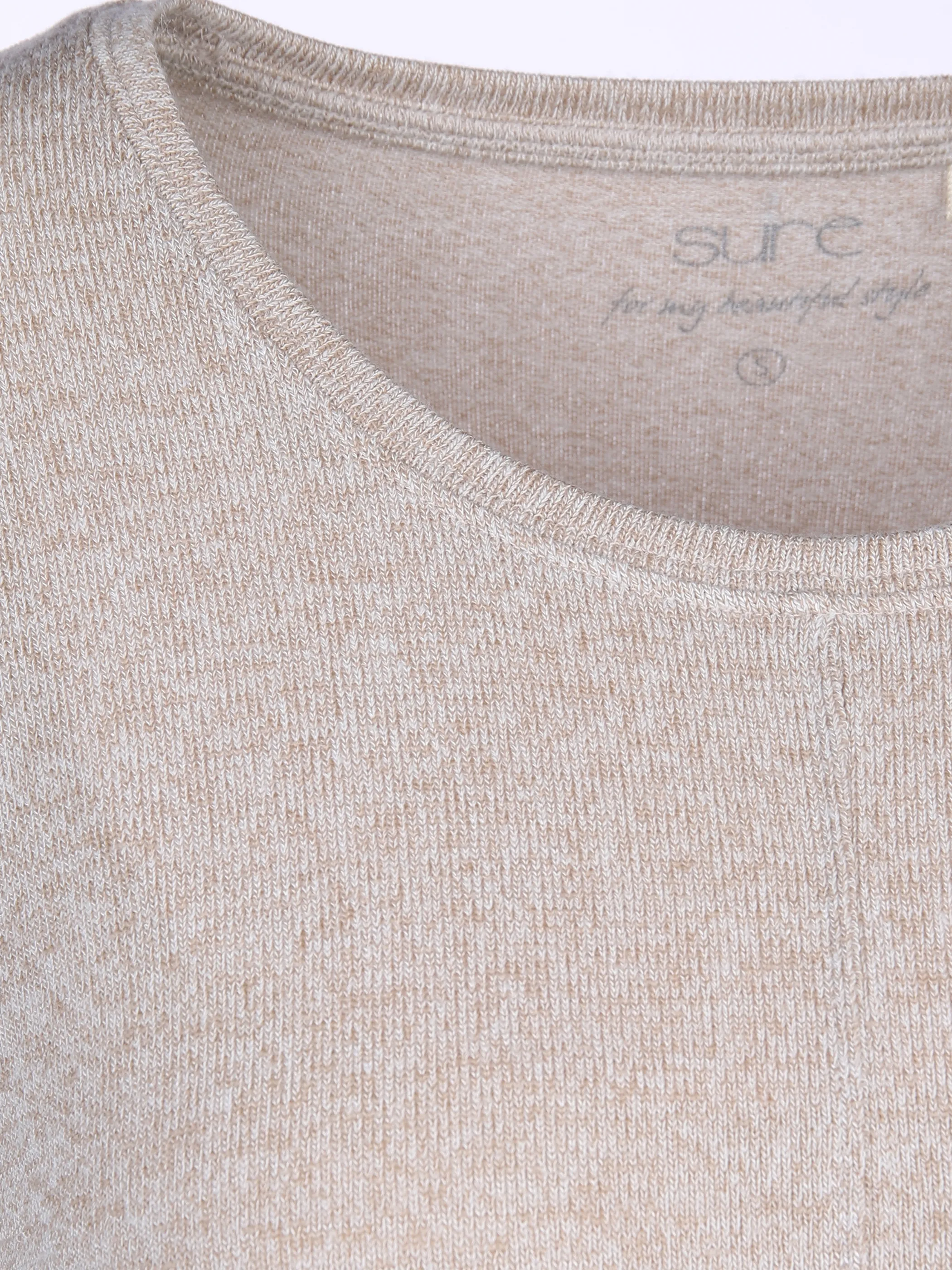 Sure Da-Shirt 1/1 Arm m. Tunnelzug in Strickoptik Braun 874801 BEIGE MEL 3 Sure Da-Shirt 1/1 Arm m. Tunnelzug in Strickoptik Braun 874801 BEIGE MEL 3