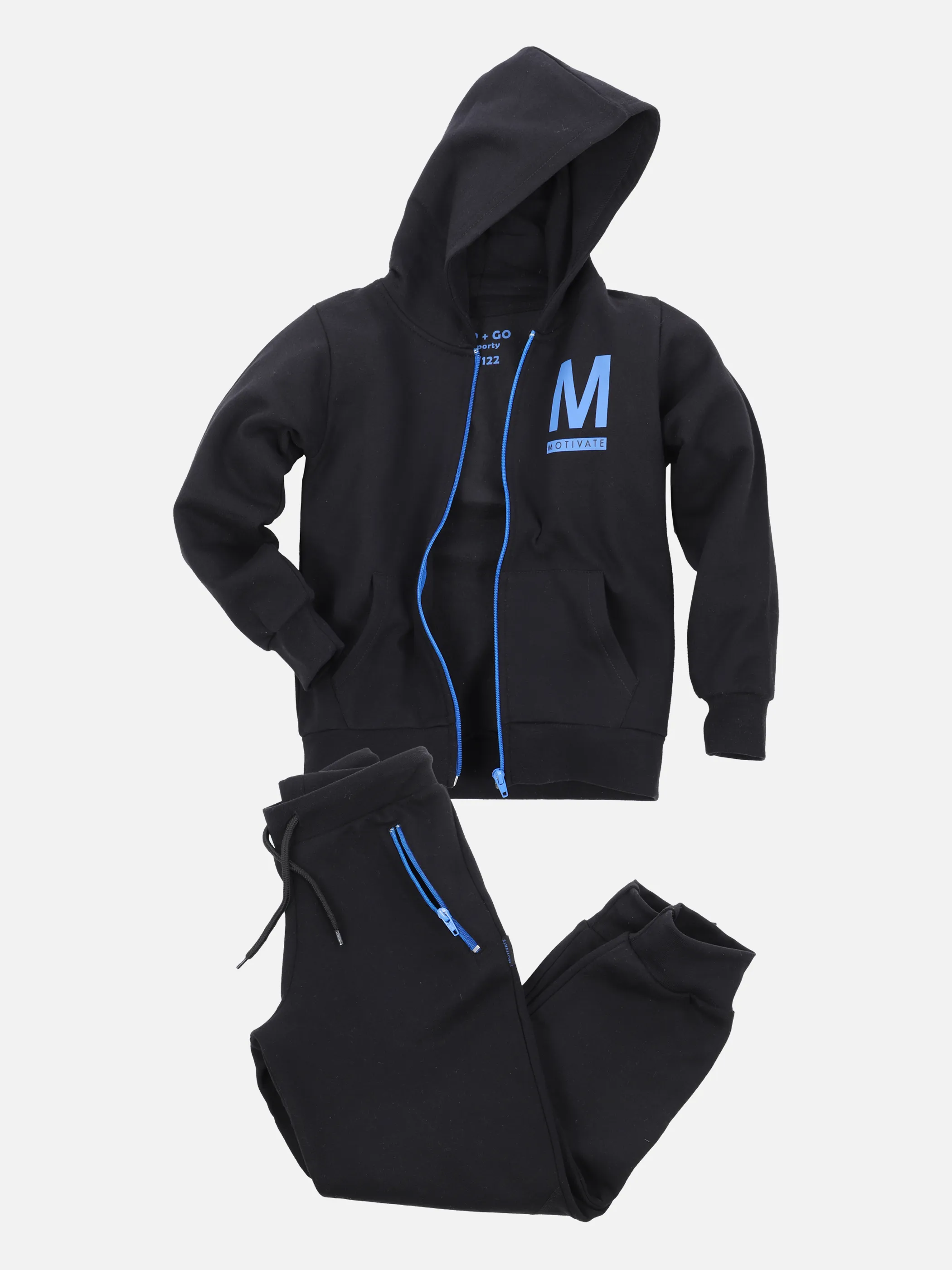 Stop + Go Kl. Kn-Jogginganzug m. Kapuze Schwarz 860622 BLACK 1 Stop + Go Kl. Kn-Jogginganzug m. Kapuze Schwarz 860622 BLACK 1