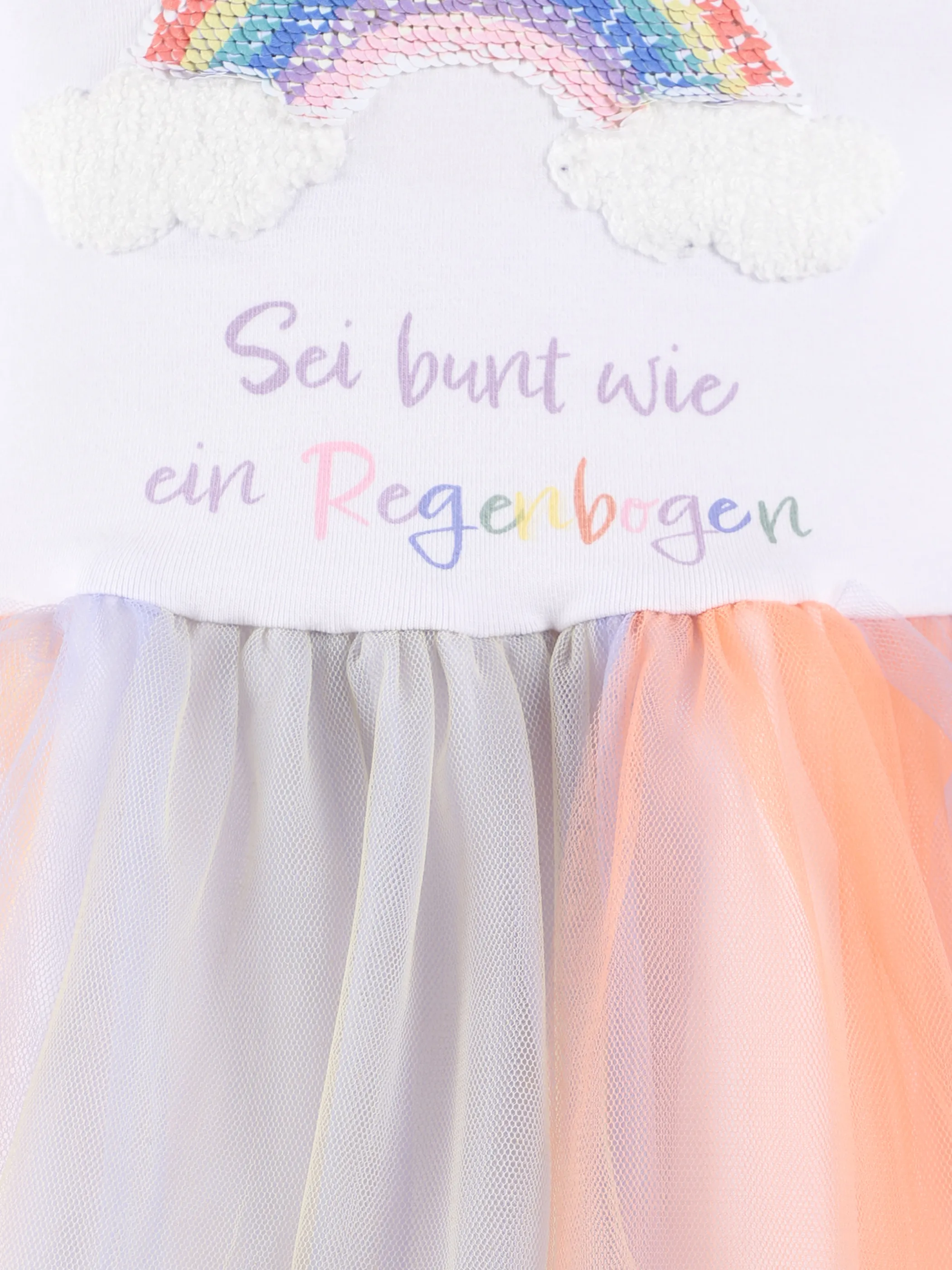 Stop + Go KM Tüll Kleid in rose und bunt mit Appli. Weiß 875495 MULTICOLOR 3