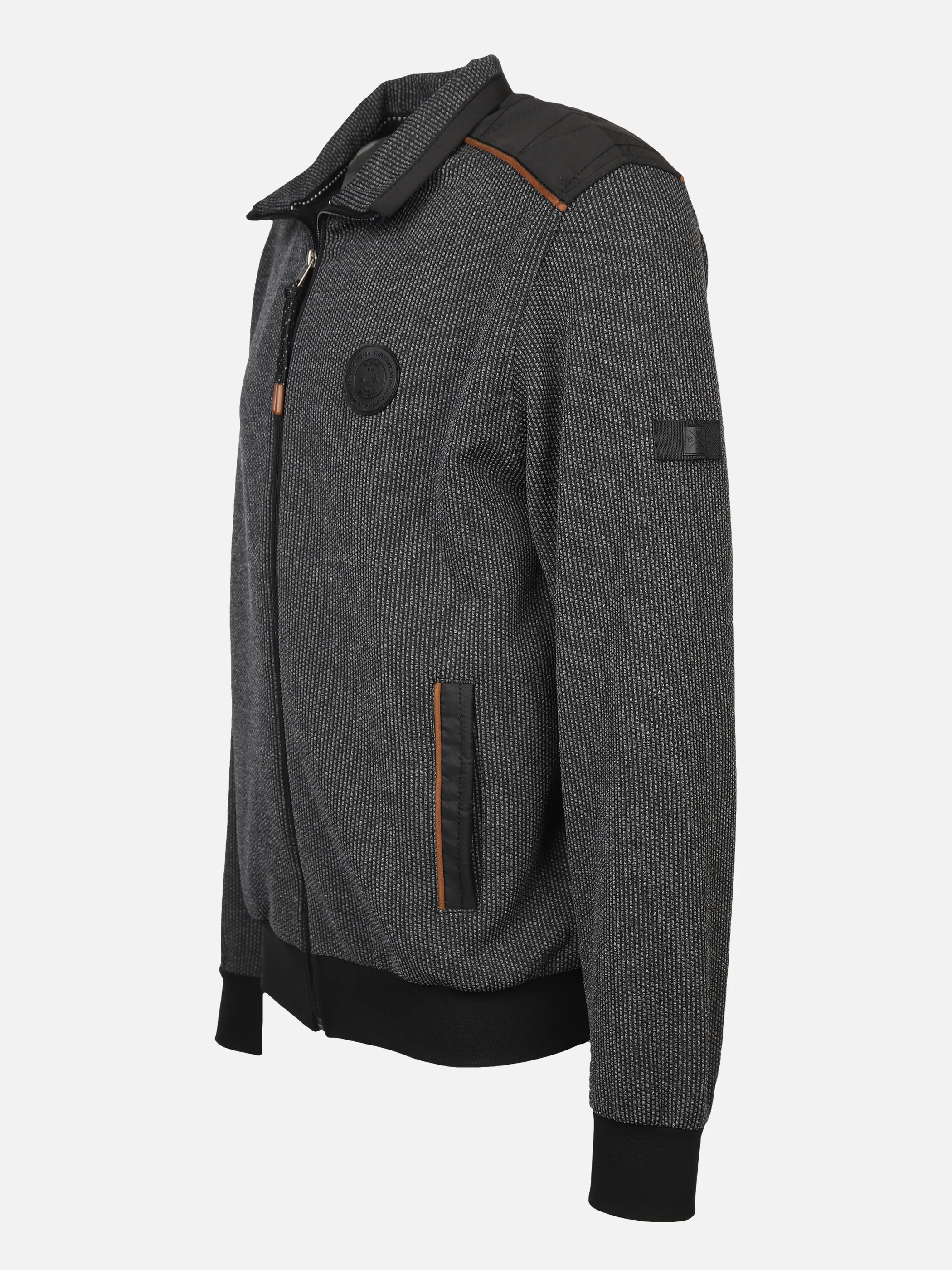 Jim Spencer He. Sweatjacke RV ottoman Grau 876042 GREY MEL 3 Jim Spencer He. Sweatjacke RV ottoman Grau 876042 GREY MEL 3