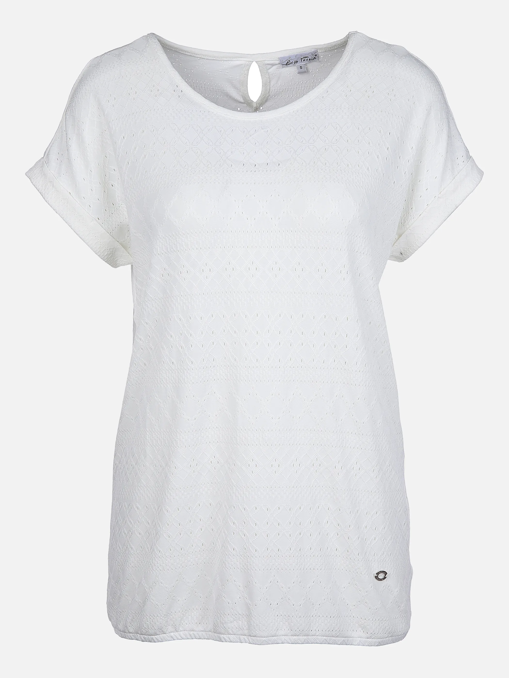 Lisa Tossa Da-Jacquardshirt in Ajour-Opti Weiß 864006 OFF WHITE 1 Lisa Tossa Da-Jacquardshirt in Ajour-Opti Weiß 864006 OFF WHITE 1