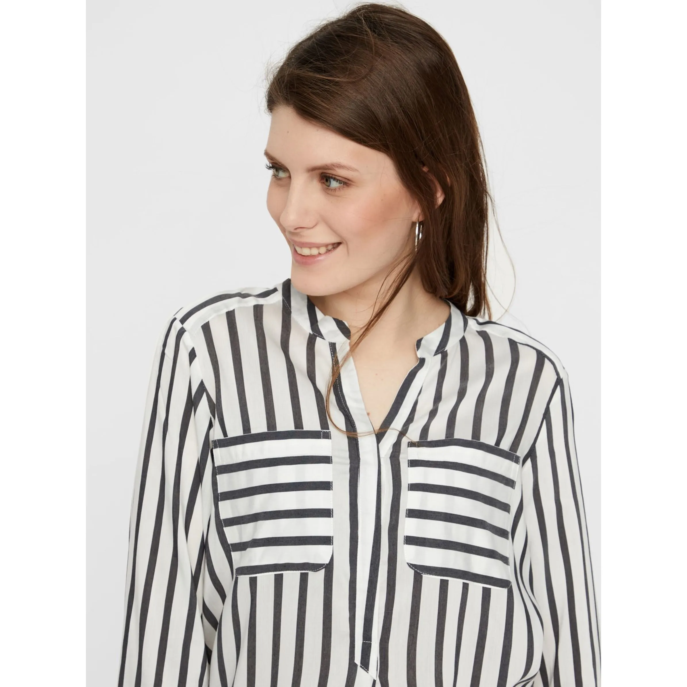 Vero Moda 10168581 VMERIKA STRIPE 3/4 SH Weiß 760046 175598001 4