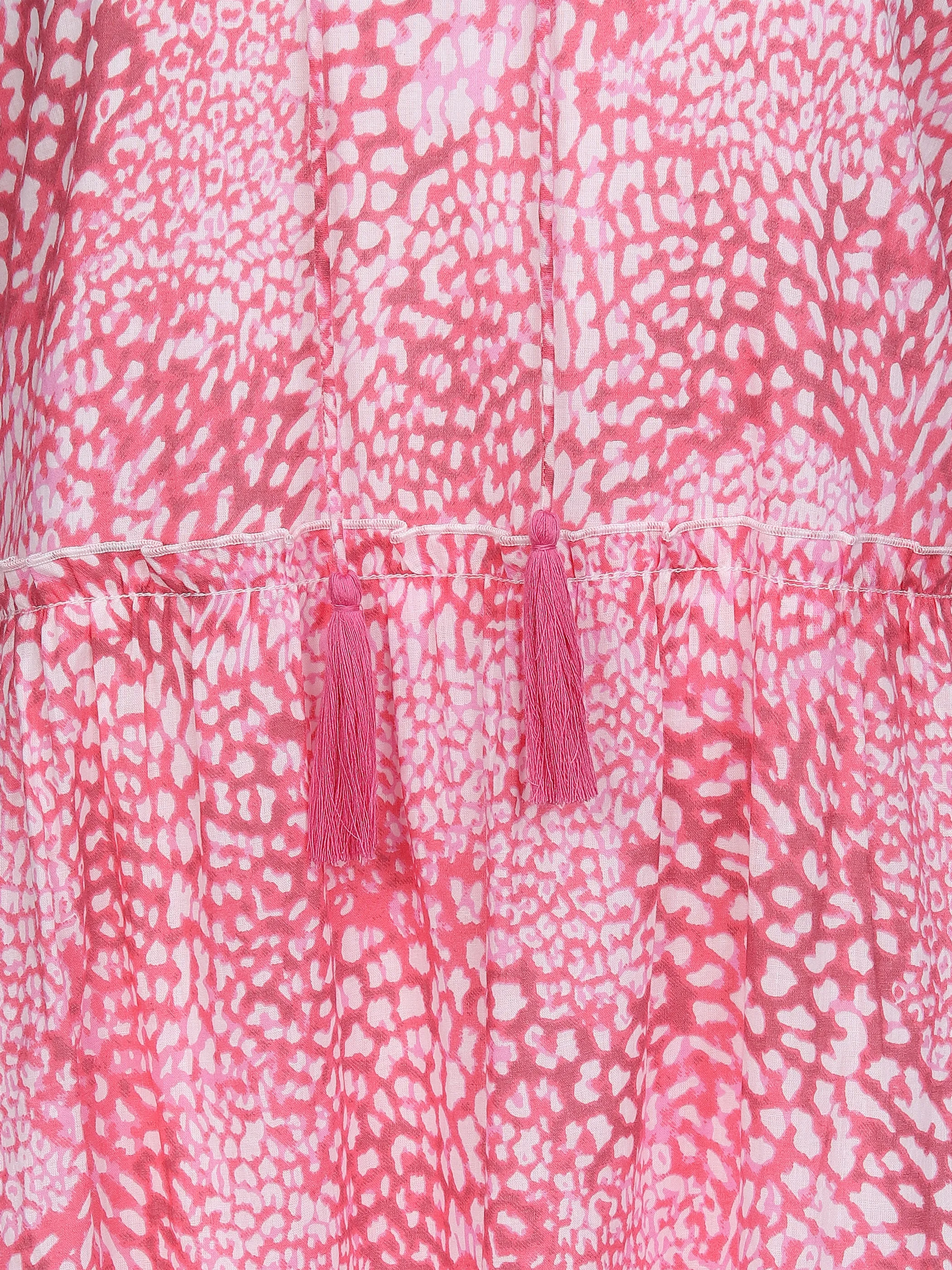 Lisa Tossa Da-Maxi-Kleid mit Muster Pink 862218 PINK GEM. 3