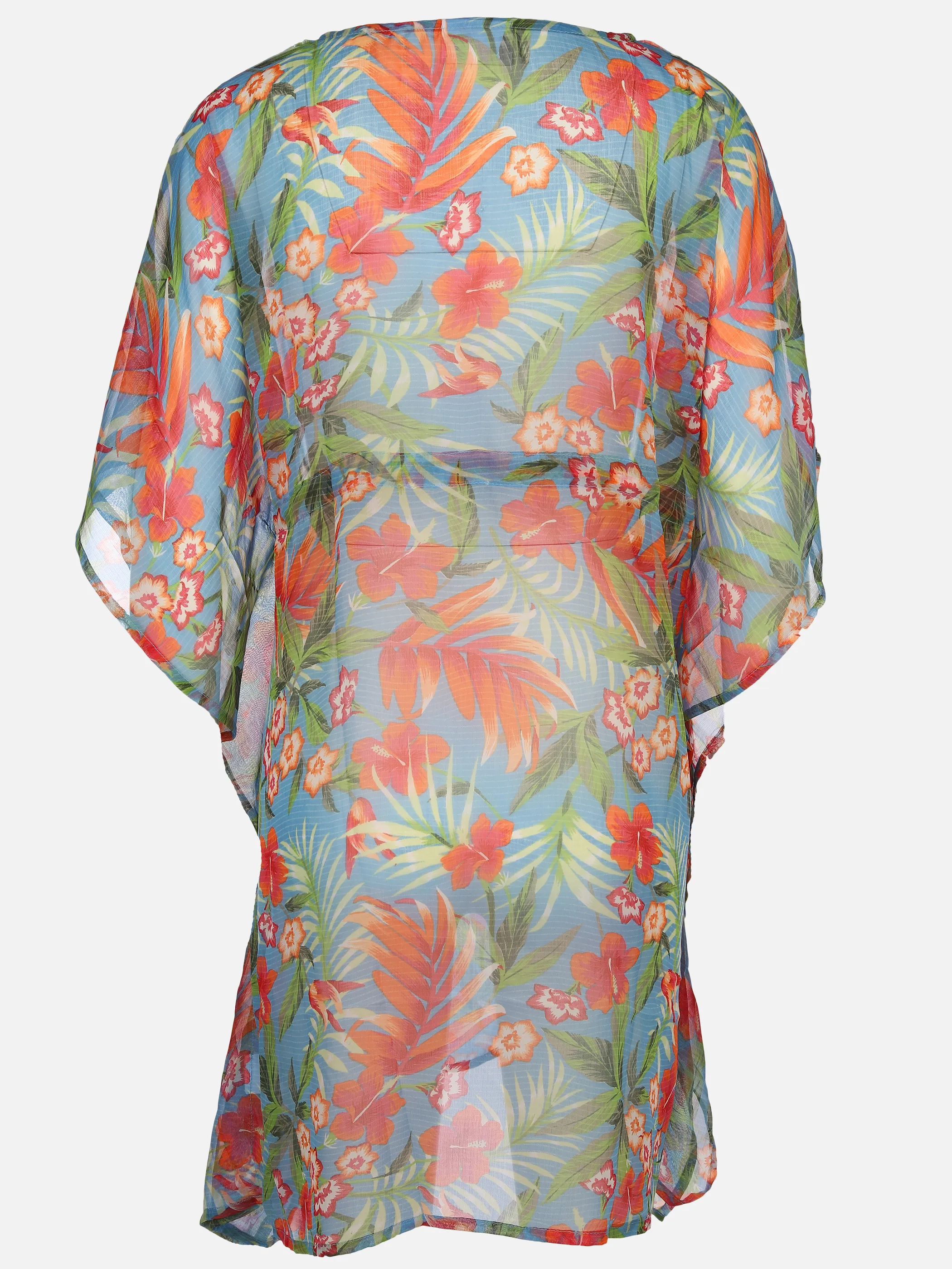 Grinario Sports Da-Strand-Tunika mit Druck Blau 890123 FLOWER 2 Grinario Sports Da-Strand-Tunika mit Druck Blau 890123 FLOWER 2