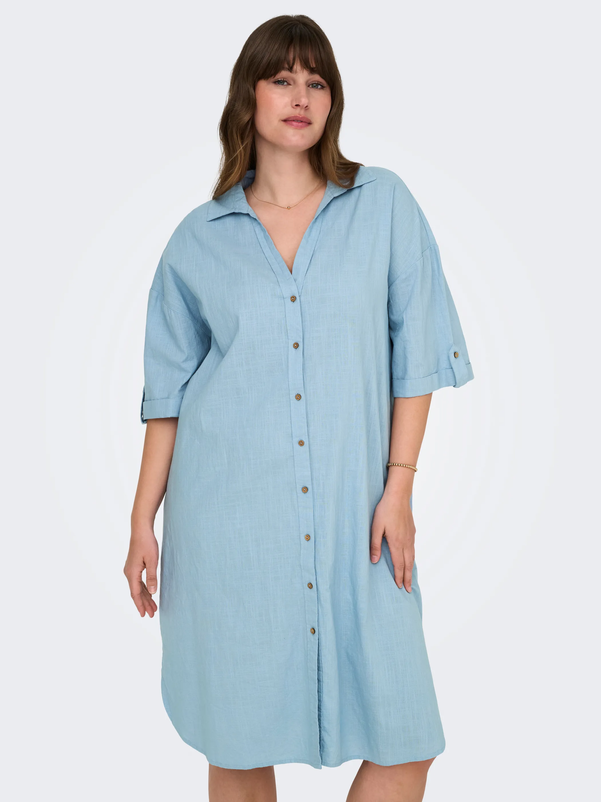 Only Carmakoma 15347141 CARCOCO SS  BLK SHIRT Blau 910653 299897 3
