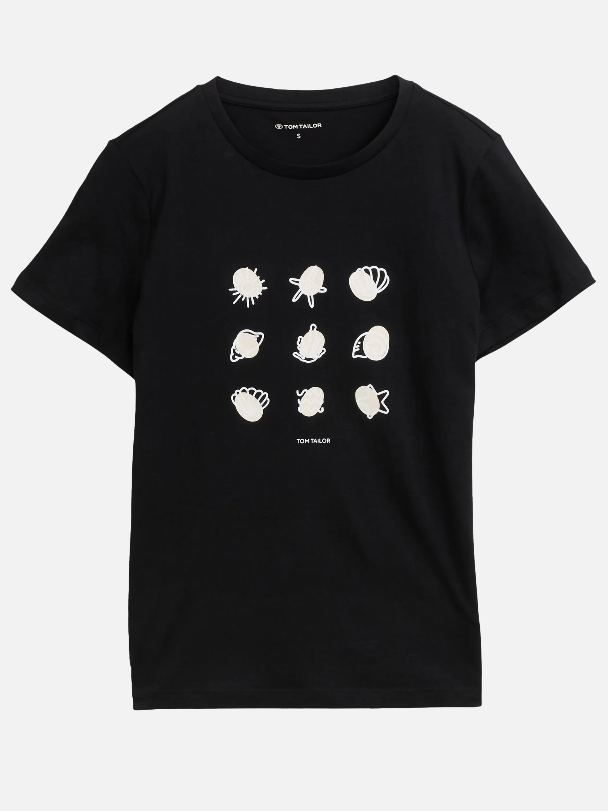 Tom Tailor 1046437 T-shirt basic with print Schwarz 910035 14482 1