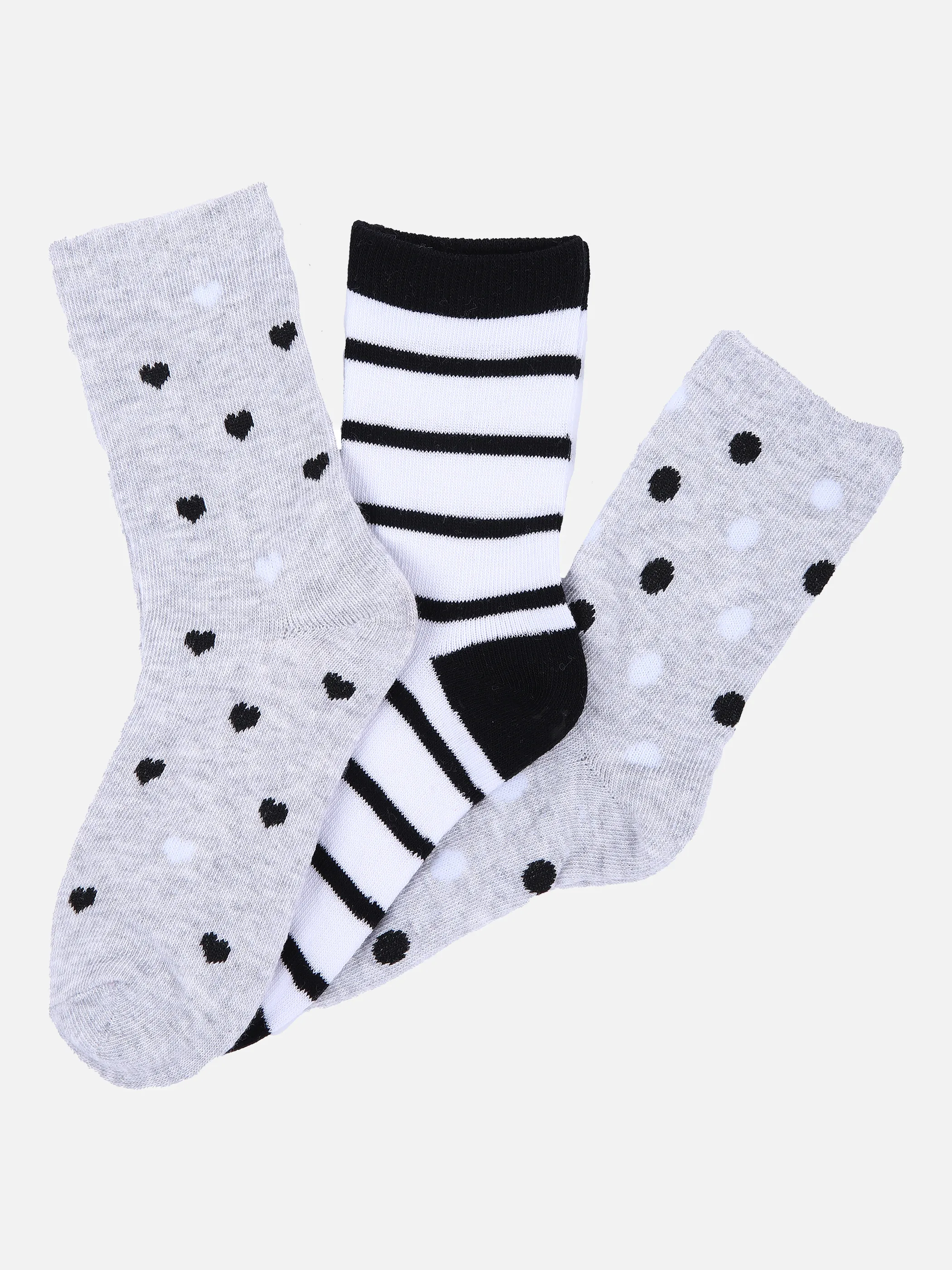 Stop + Go Teener Girls Socken 3er Pack H Grau 851469 GREY/BLACK 1