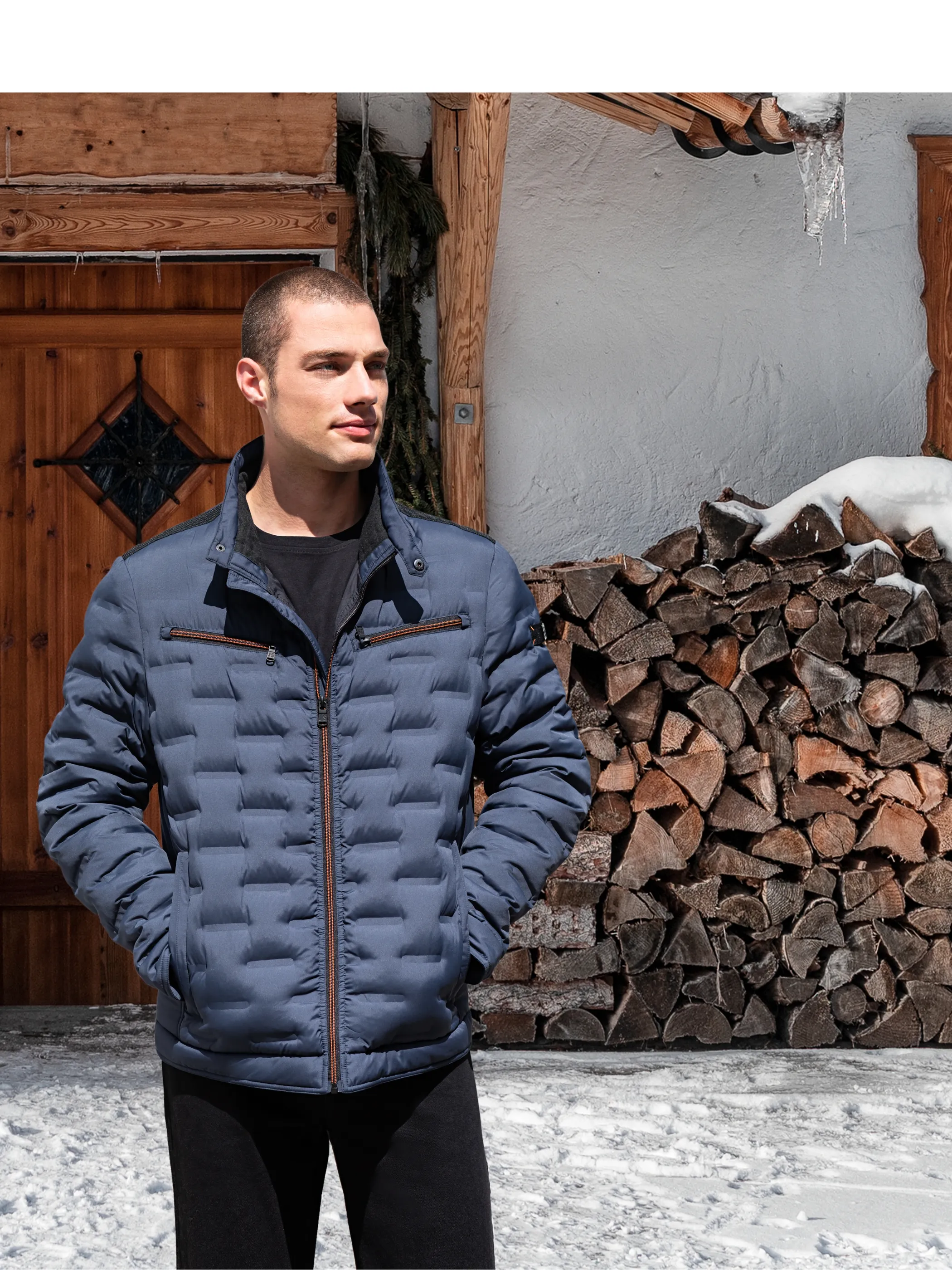 Jim Spencer He. Steppjacke taped Blau 880636 NAVY 5 Jim Spencer He. Steppjacke taped Blau 880636 NAVY 5