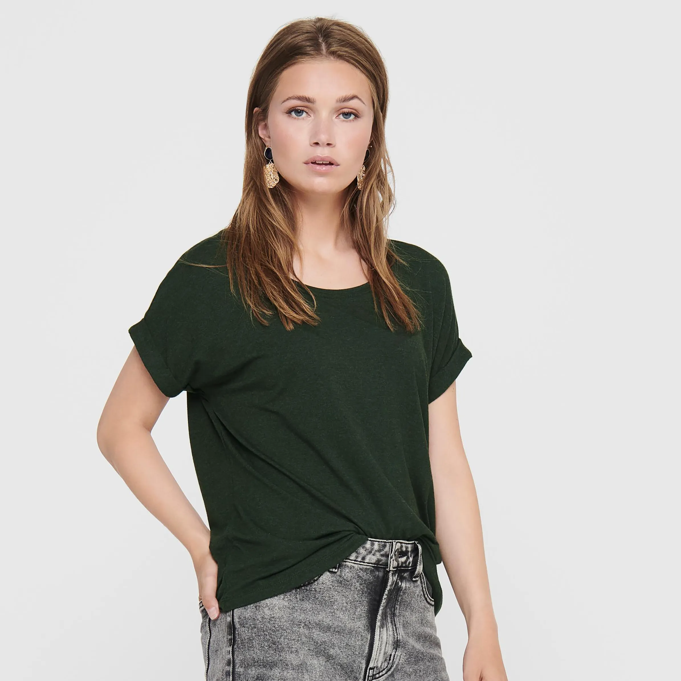 Only 15106662 ONLMOSTER S/S O-NECK Grün 820598 216610 3