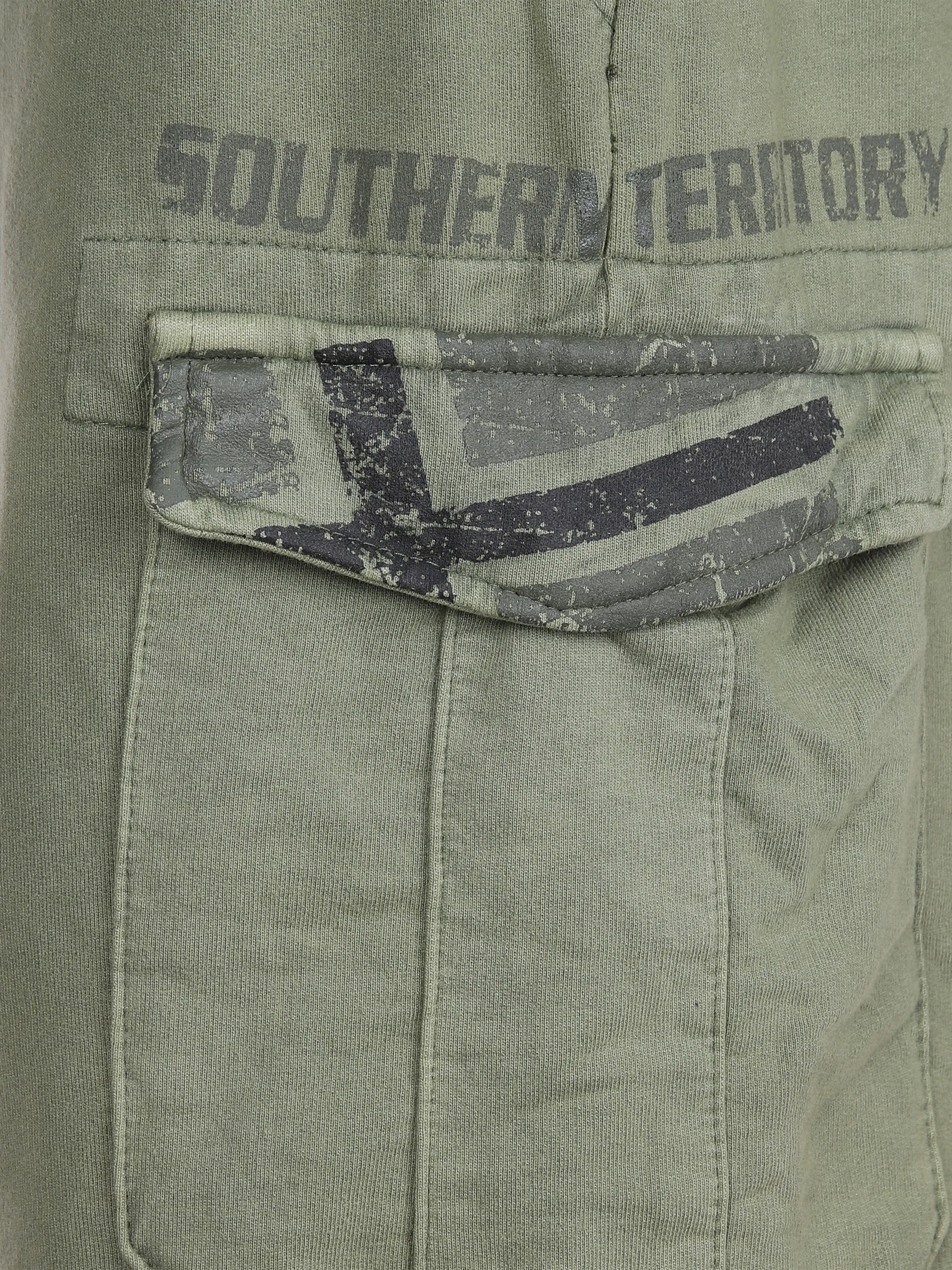 Southern Territory He. Sweatshort washer cargo Grün 862752 OLIVE 3