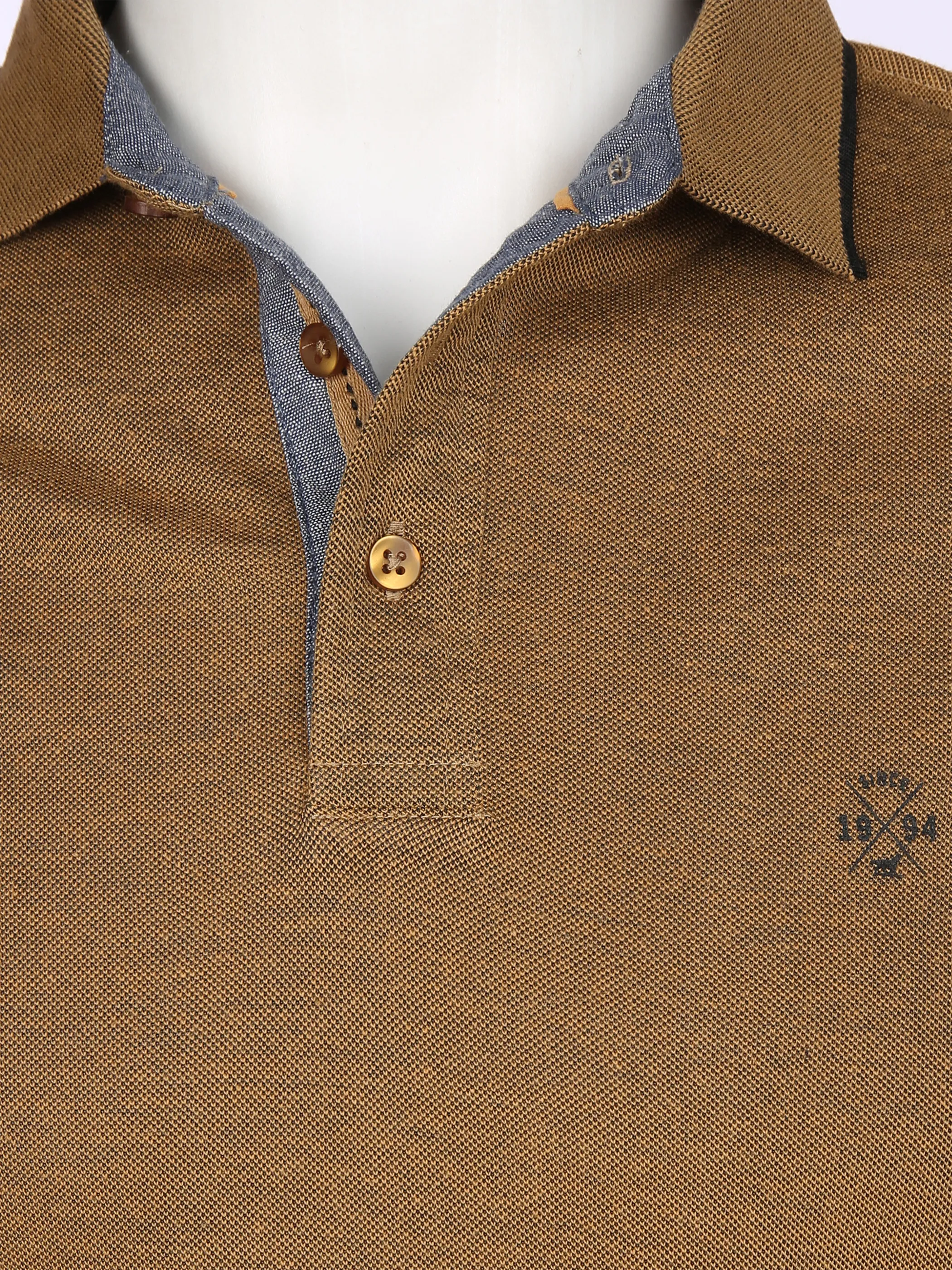 Jim Spencer He. Poloshirt 1/1 Arm meliert Braun 857079 CAMEL 3